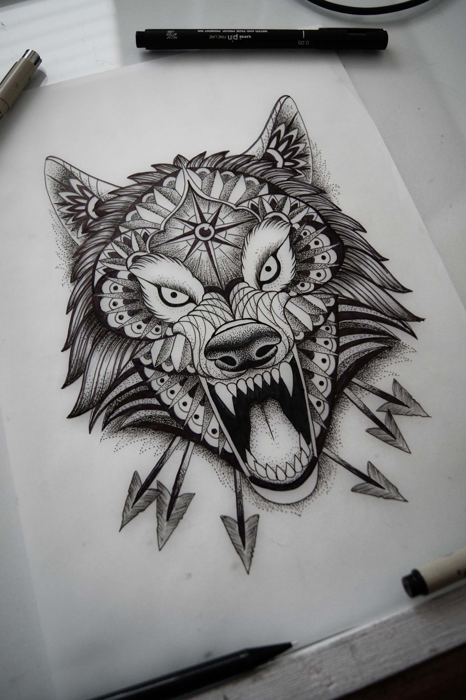 wolf drawing 