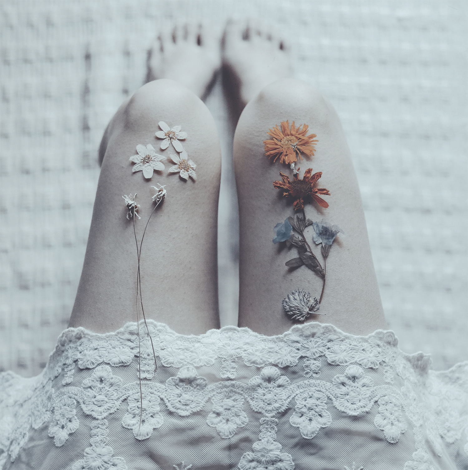 flowers on thighs