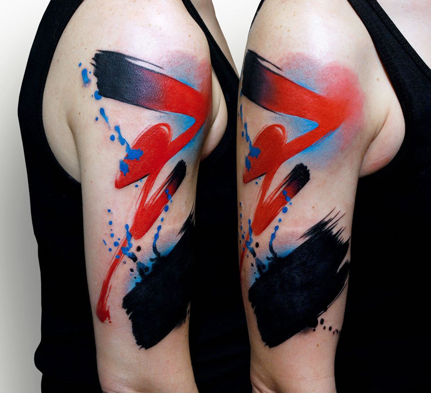 abstract tattoo on arm by szymon gdowicz