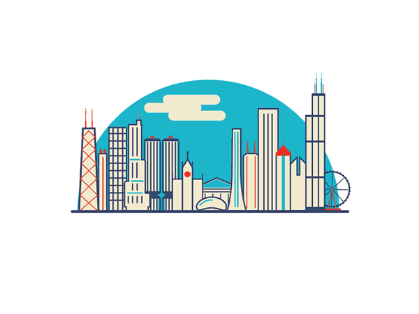 chicago cityscape animated gif