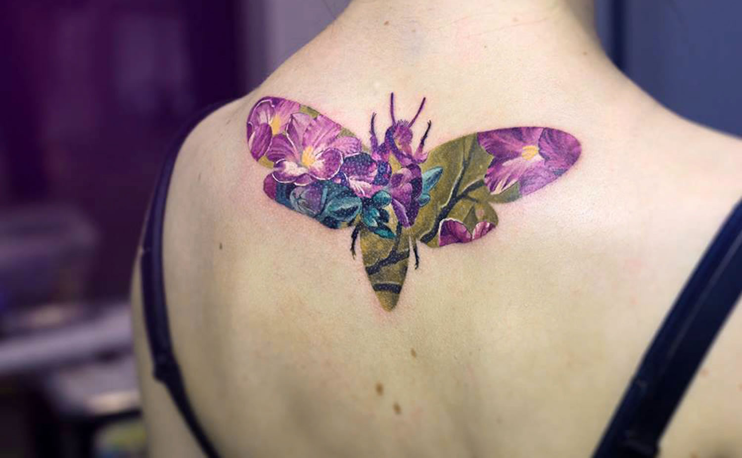 double exposure bug tattoo by andrey lukovnikov