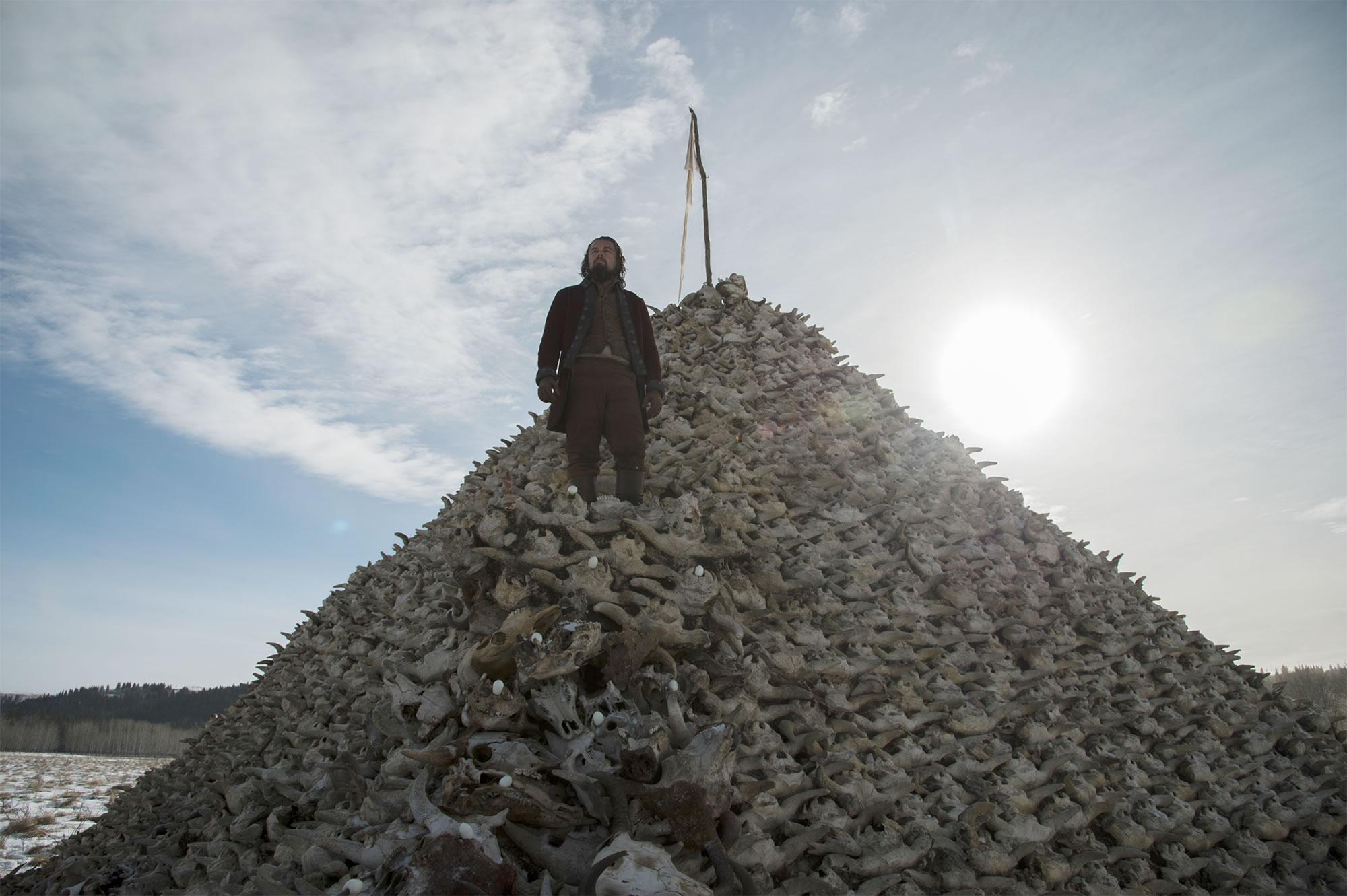 man on skeleton mount, the revenant, cinematography