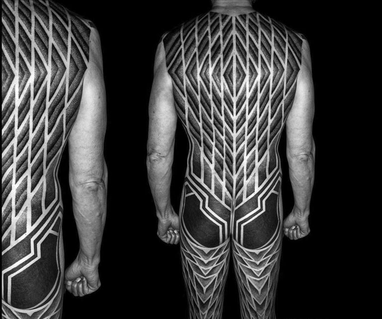 Artists Who Create Striking Geometric Tattoos Spanning The Body