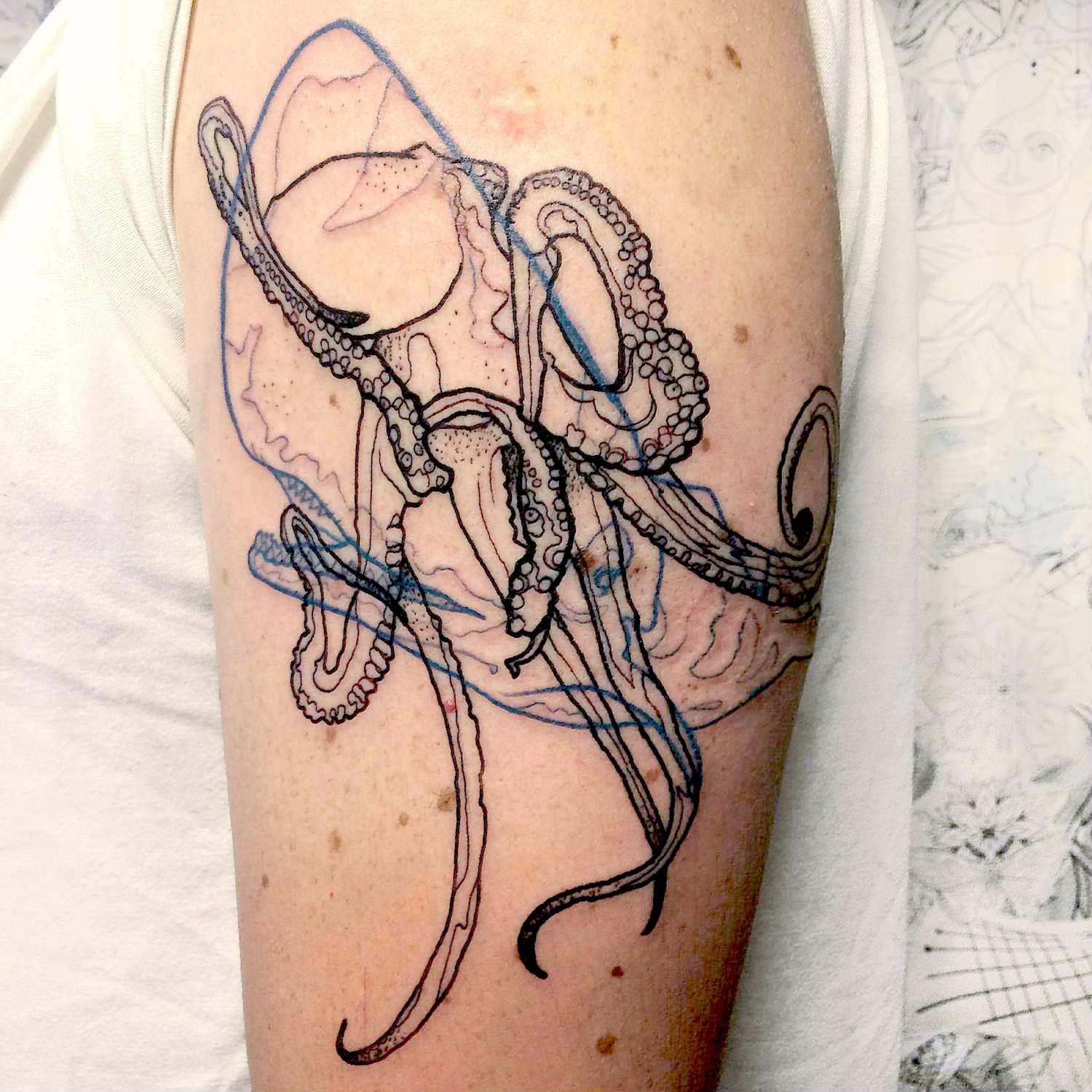 Pablo Puentes puentacles overlay tattoo