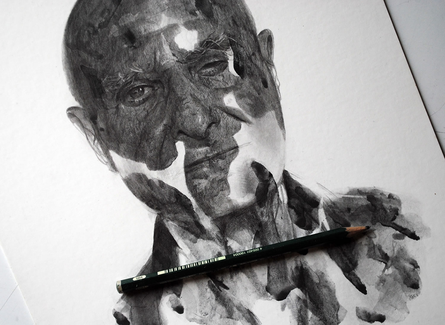 grandfather, portrait graphite