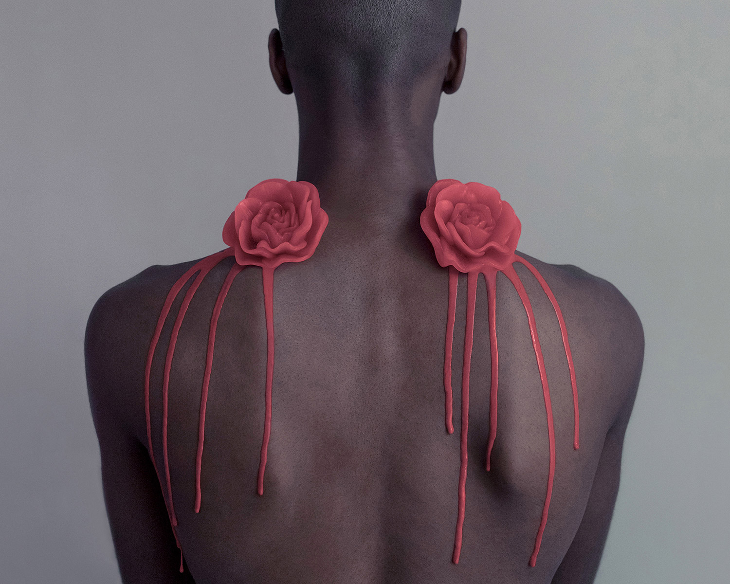 Brooke DiDonato, Roses - red roses on shoulders 