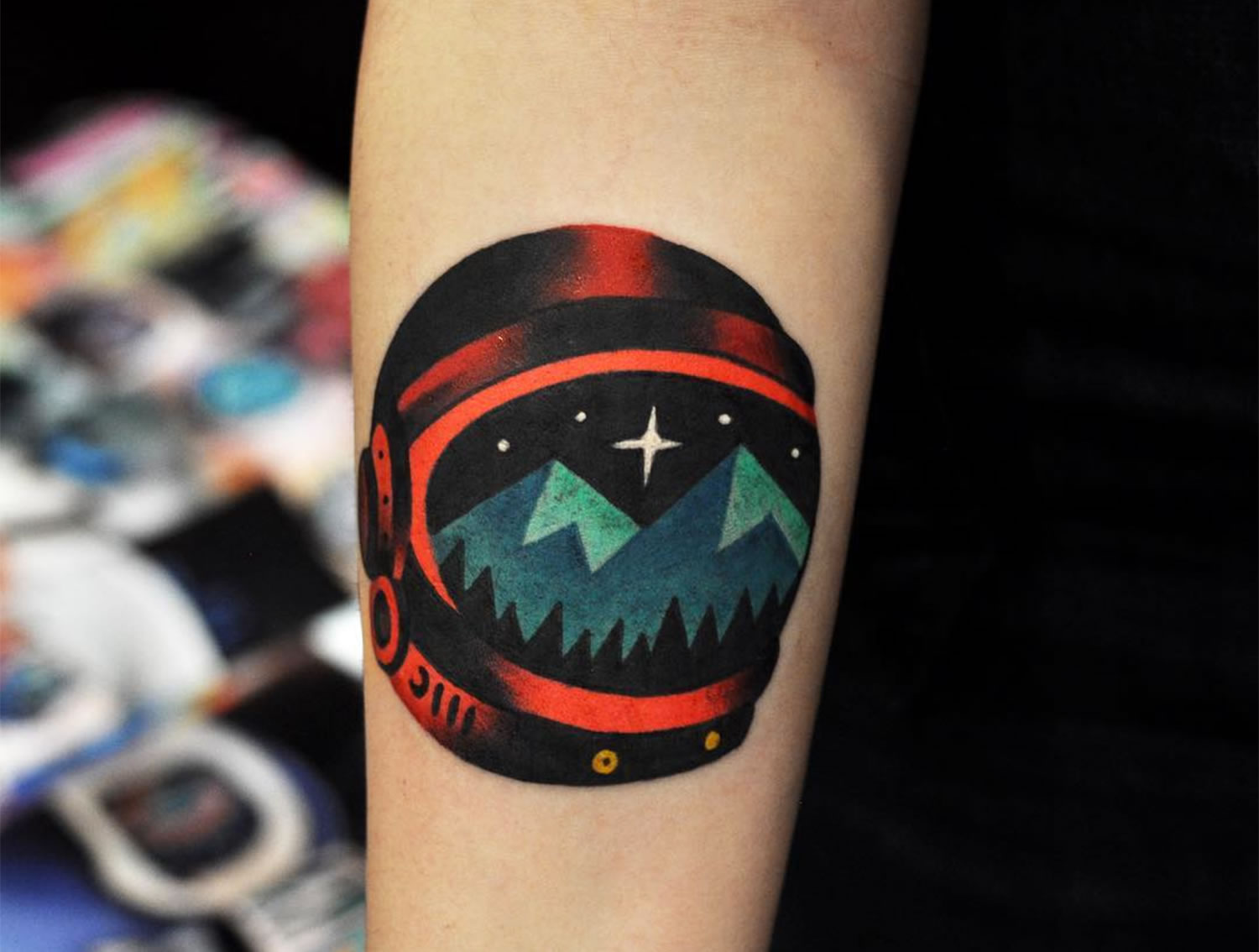 surreal astronaut tattoo