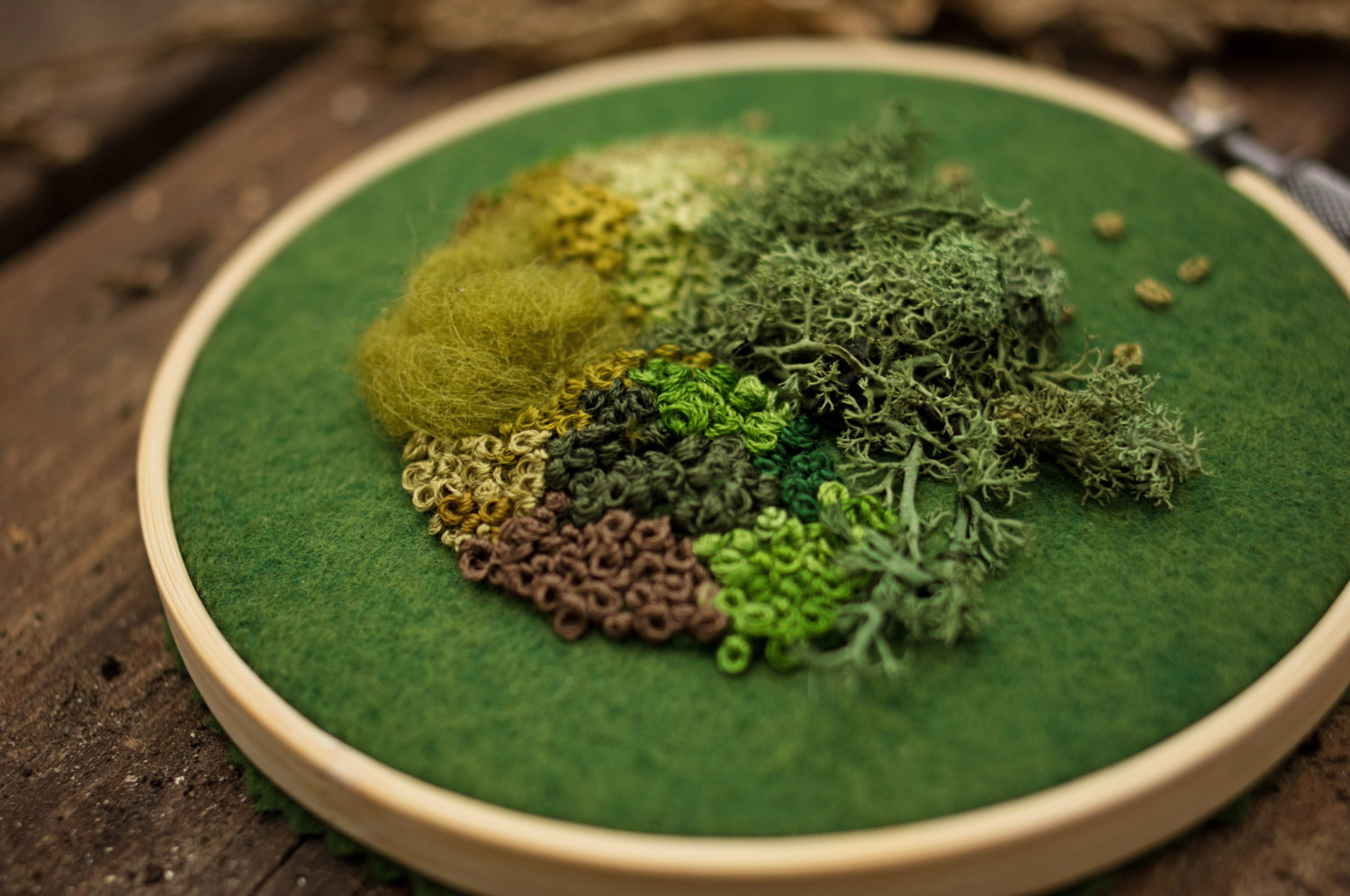 moss embroidery by emma mattson