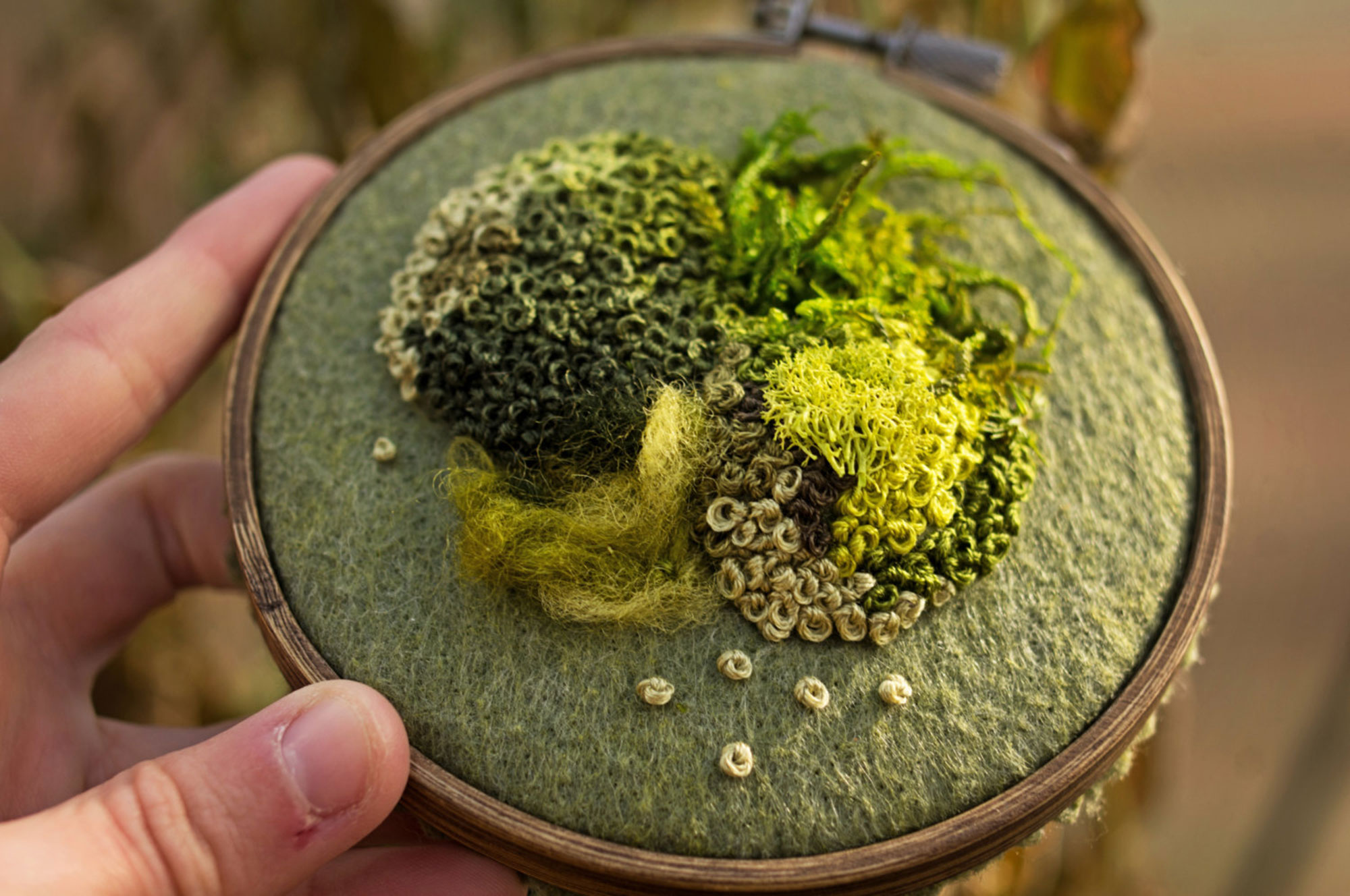 moss embroidery by emma mattson