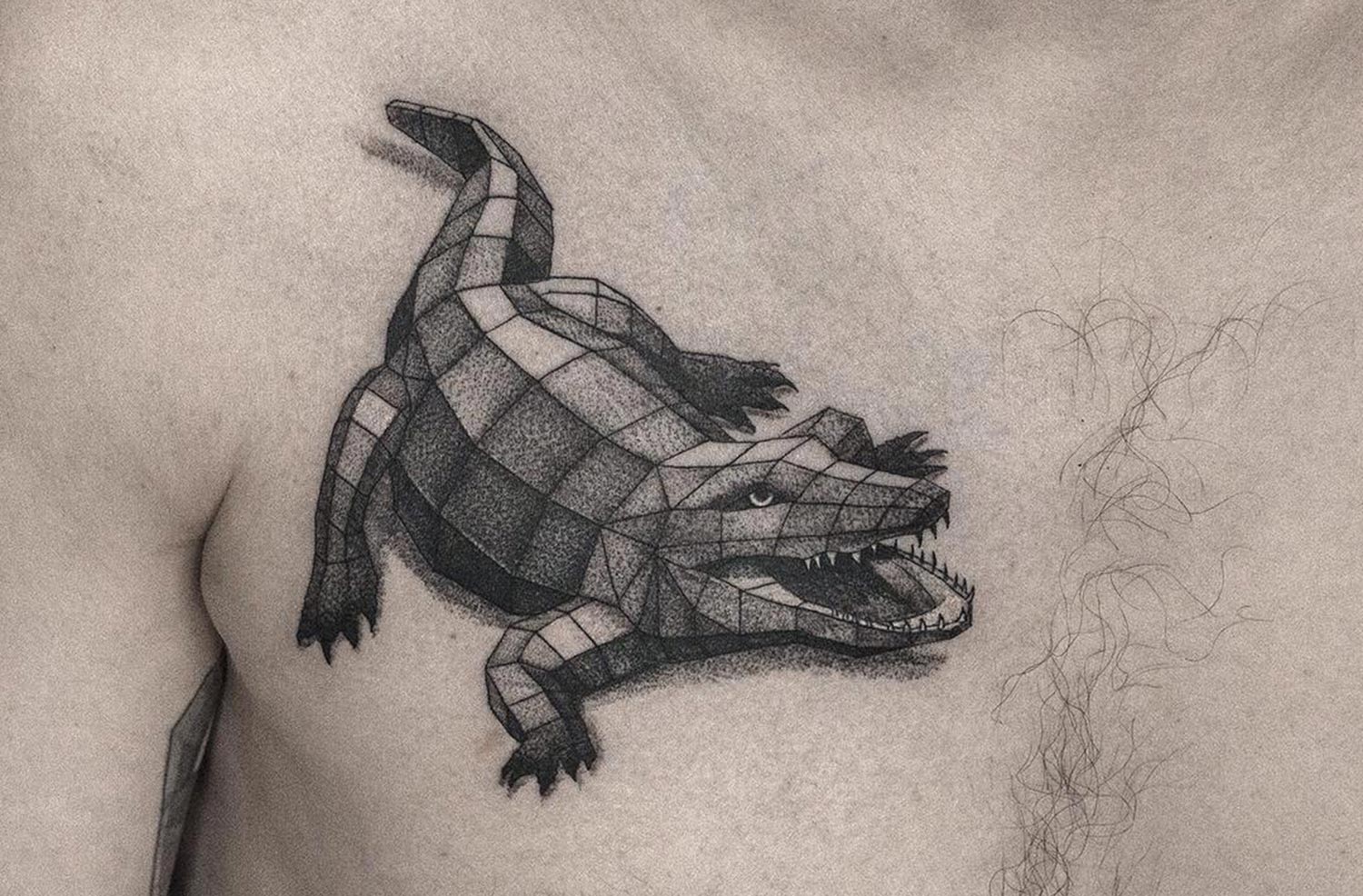 3D alligator tattoo by Sven Rayen