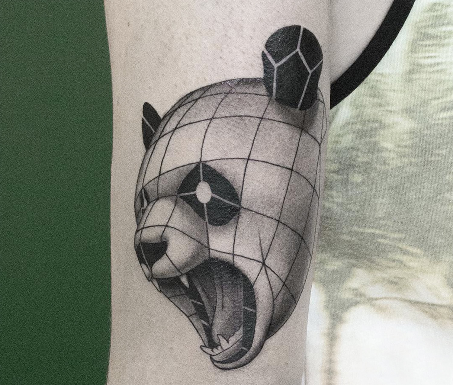 3D panda tattoo by Sven Rayen