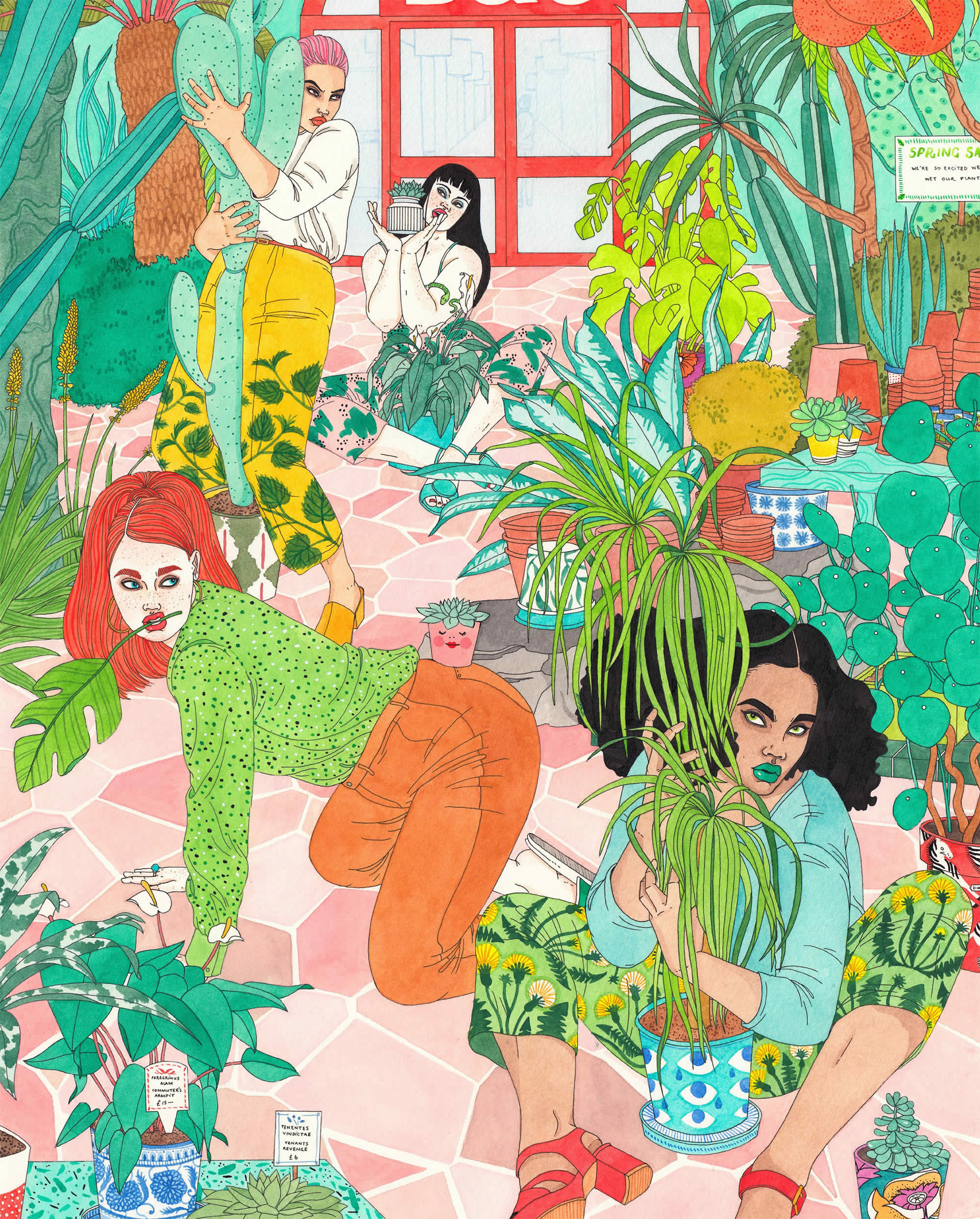 beachbody, women with flowers and posing, by Laura Callaghan