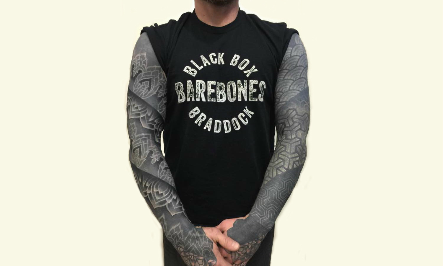 white on black ink tattoo