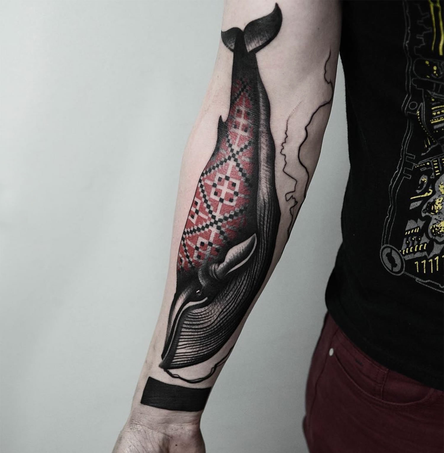 whale tattoo with pattern by Timur Lysenko