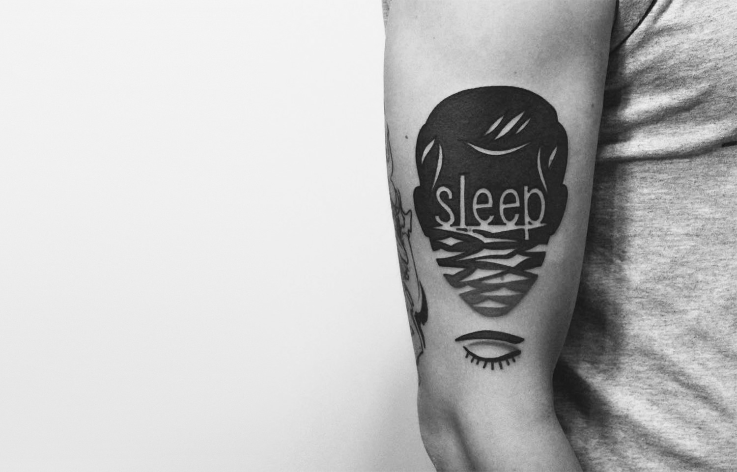sleep portrait man tattoo