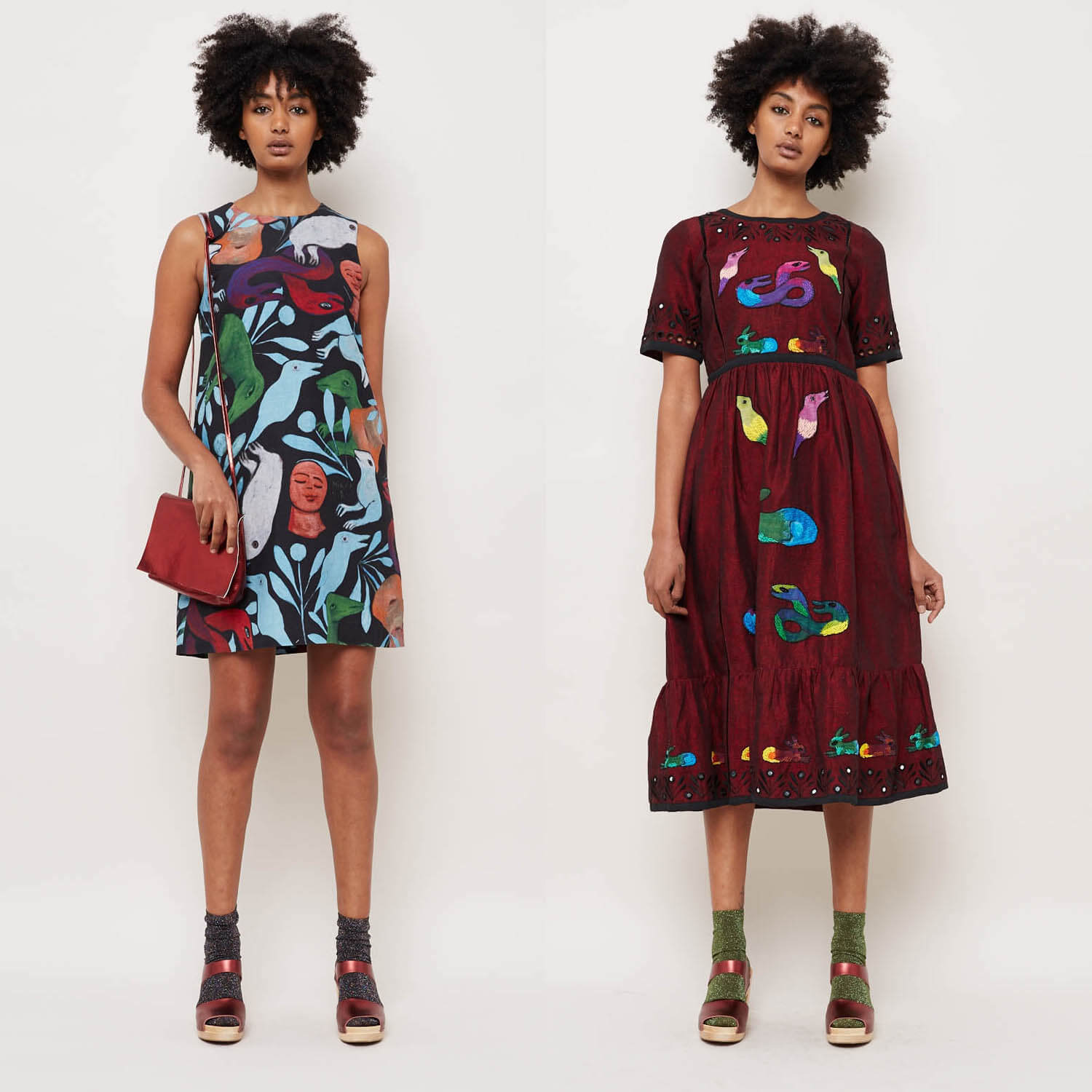 dresses painted by Mirka Mora and produced by Gorman