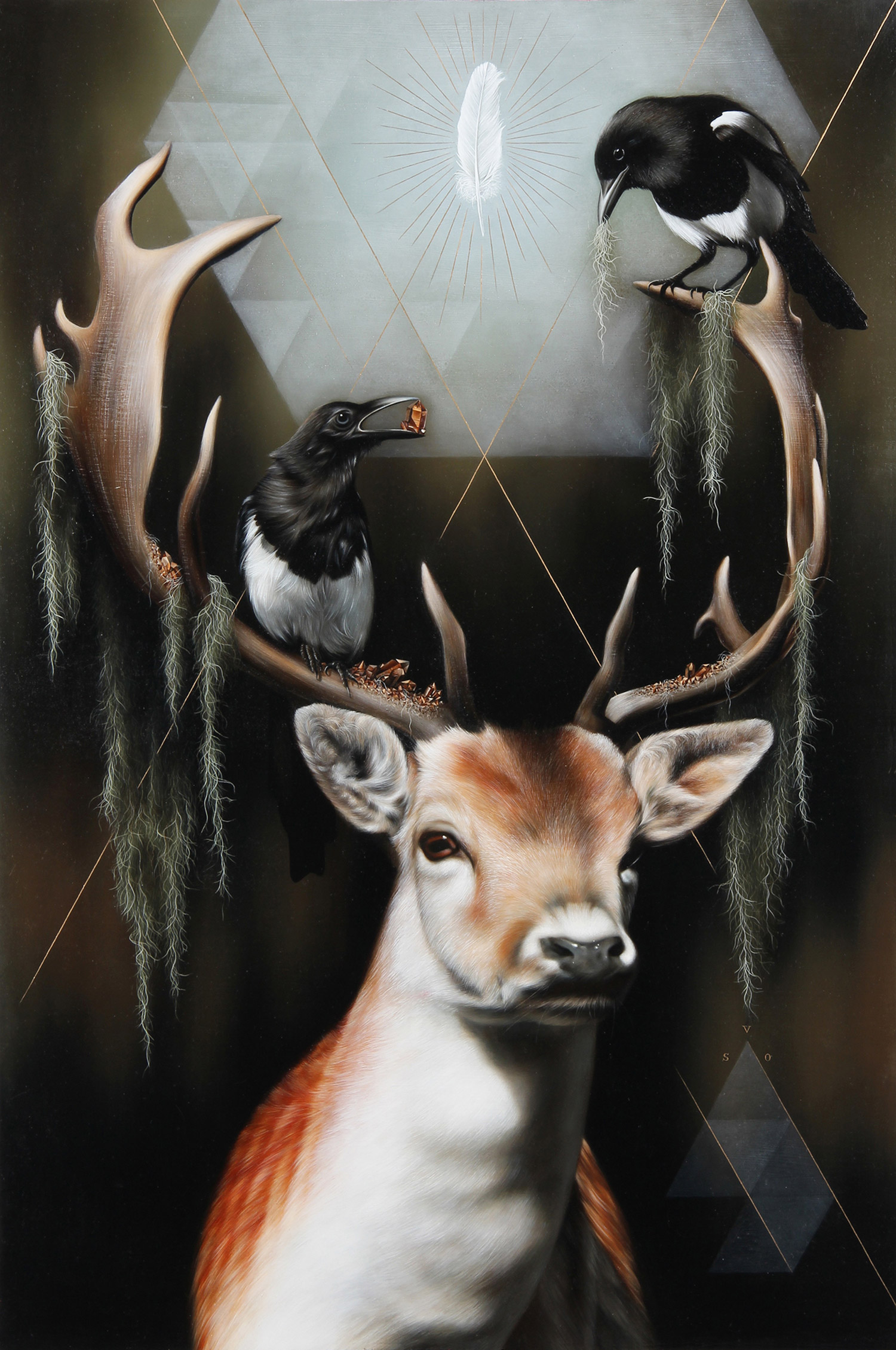 Josie Morway - deer and magpies