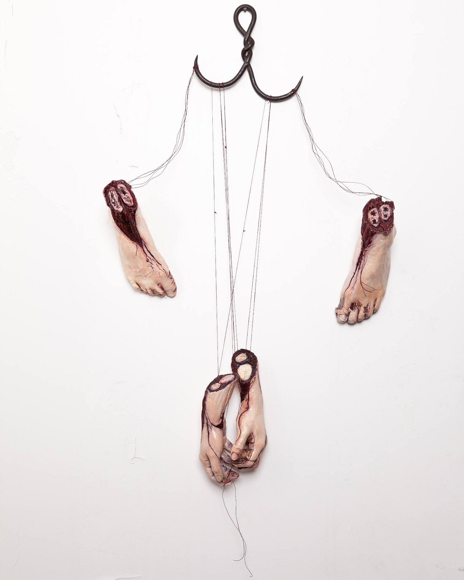 Morbid Creations - Sarah Best, feet and hangs hanging off hooks
