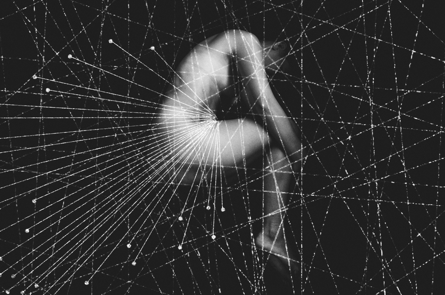 Nadia Maria - nude body amid constellation-like lines