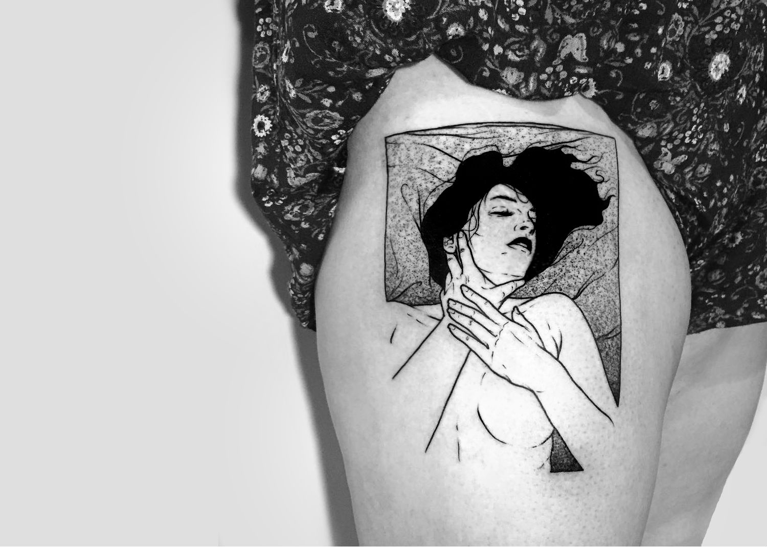 Choking fetish tattoo by Sad Amish Tattooer