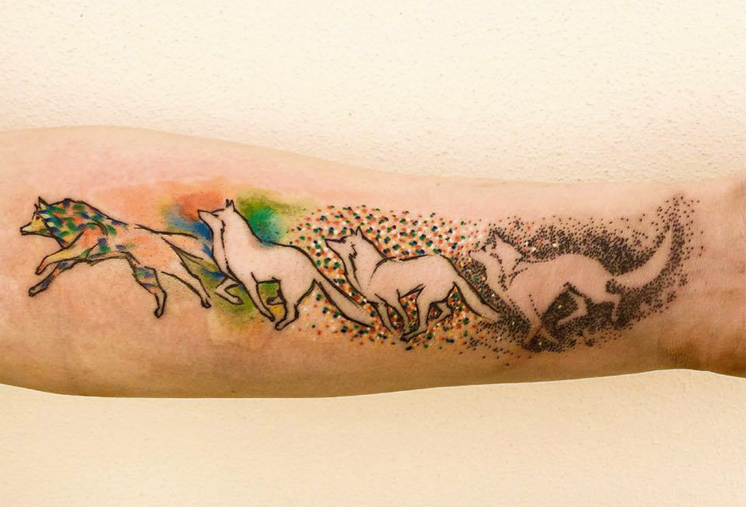 running wolf, animation tattoo by ondrash