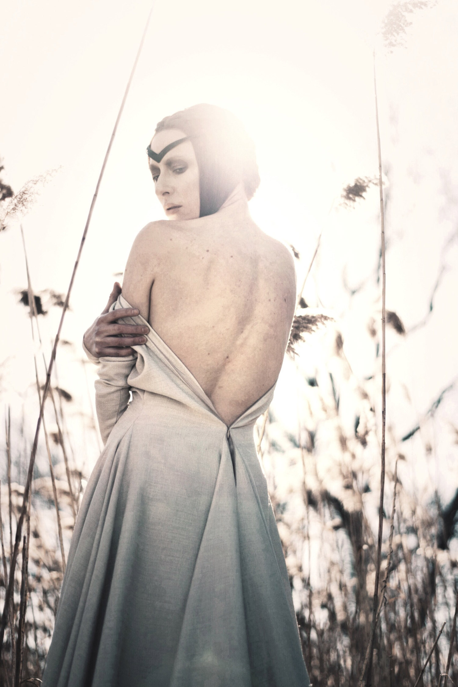 Hogan Mclaughlin - Upon the Heath of Bedlam, photographer Bill Crisafi, white dress with open back