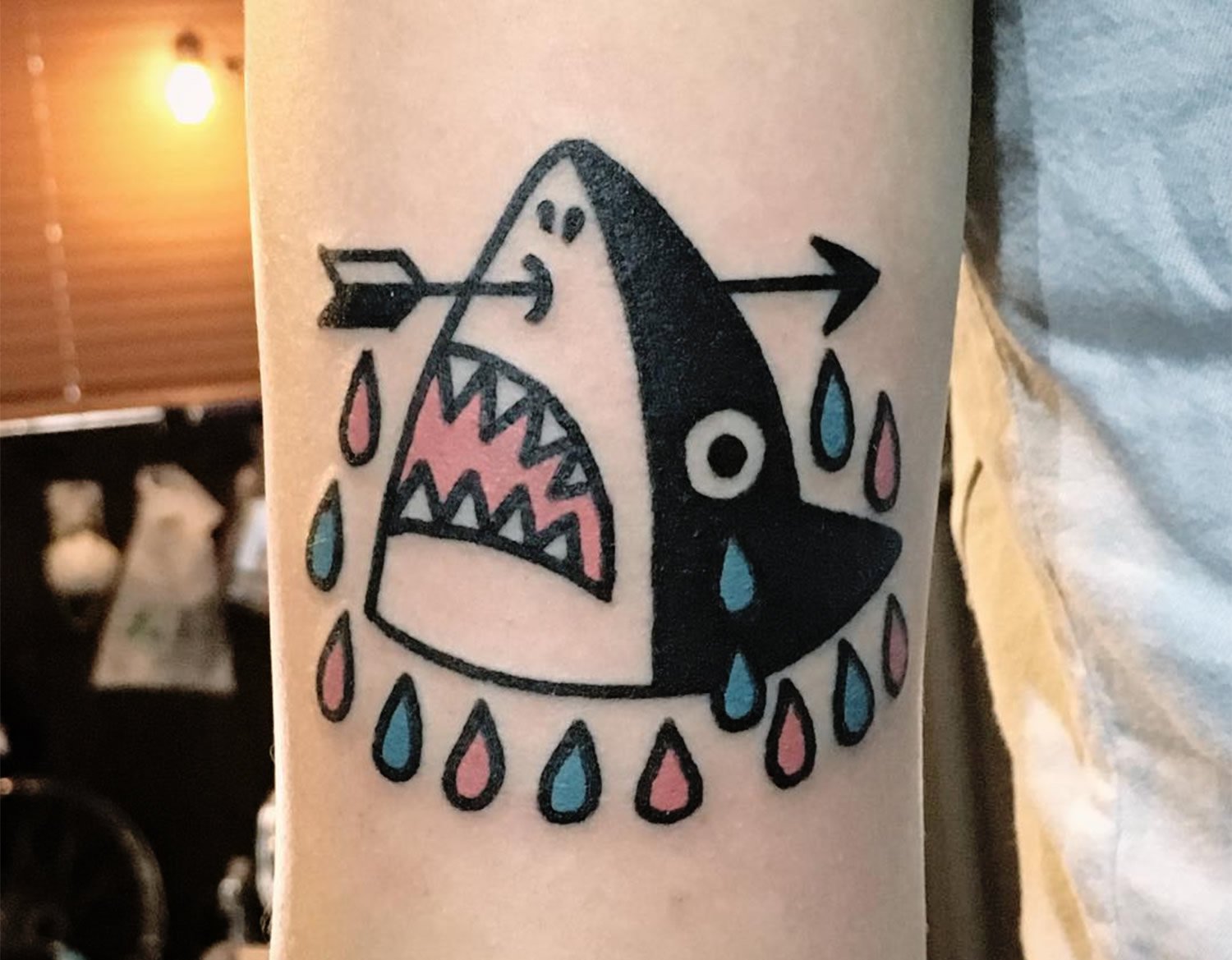 arrow and shark, cute tattoo