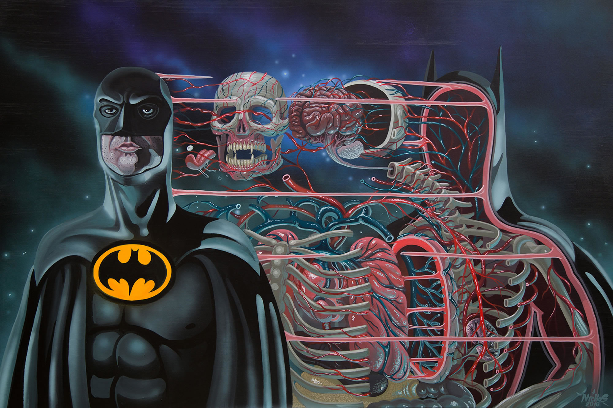 batman dissected, painting