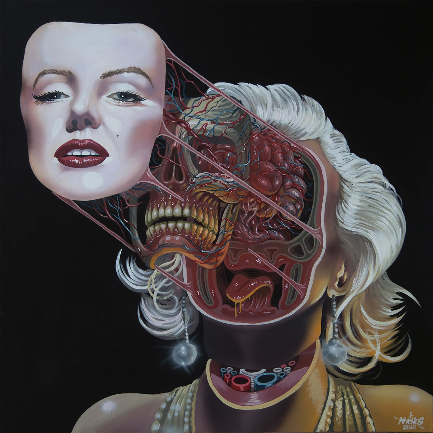 marilyn monroe, dissected, painting