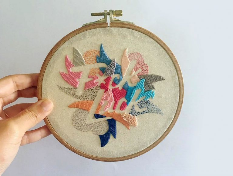 Typography Bursts Through Abstract Embroidery – Scene360