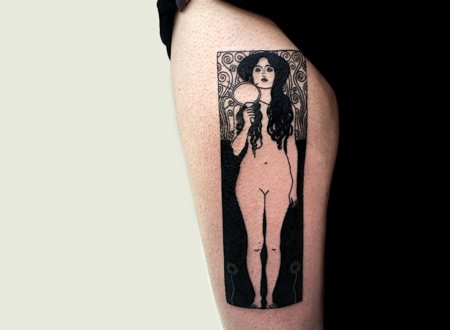 Gustav Klimt Nuda Veritas tattoo by Carolyn LeBourgeois