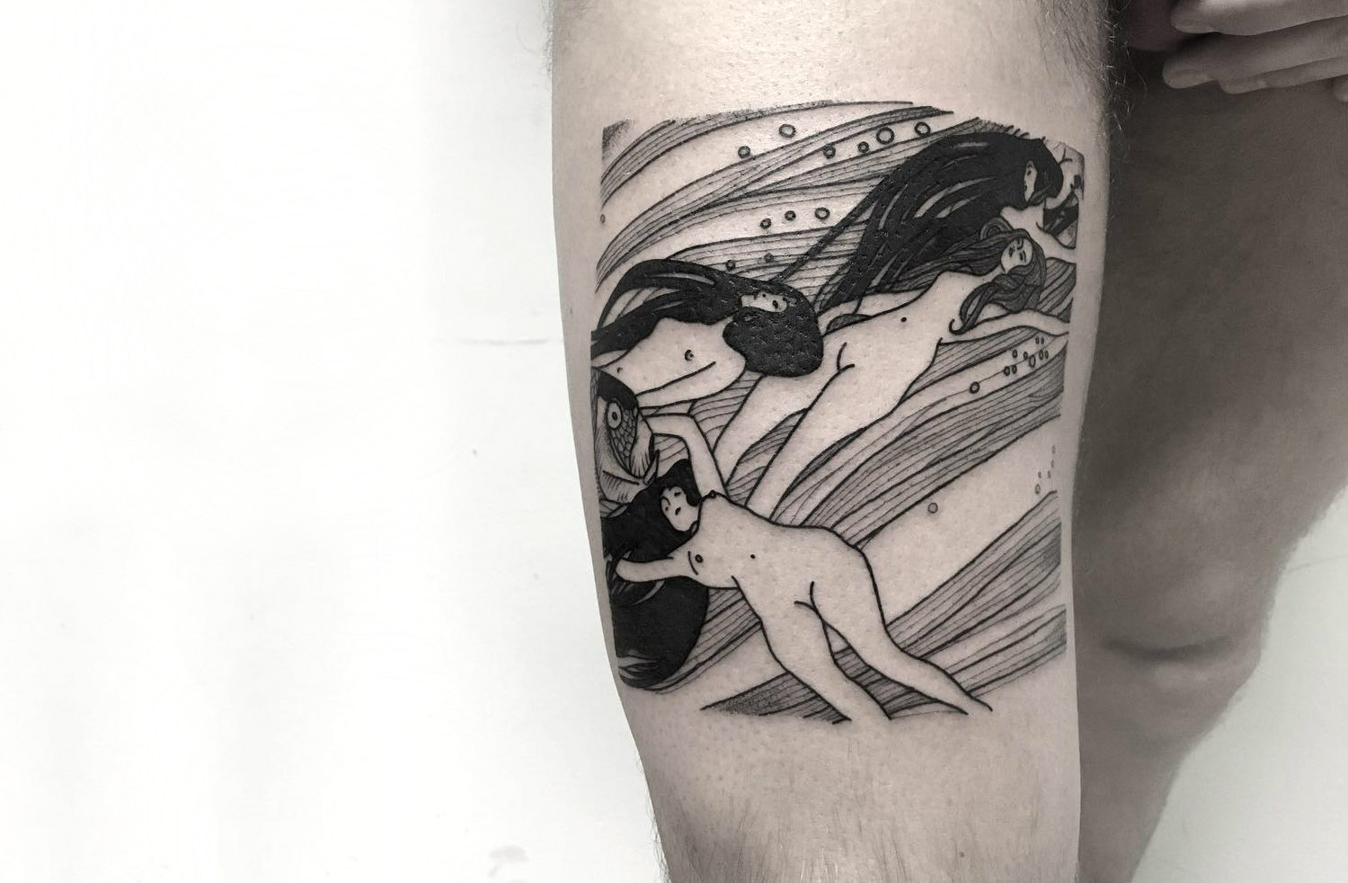 Gustav Klimt's Fish Blood tattoo by Marco Rossetti