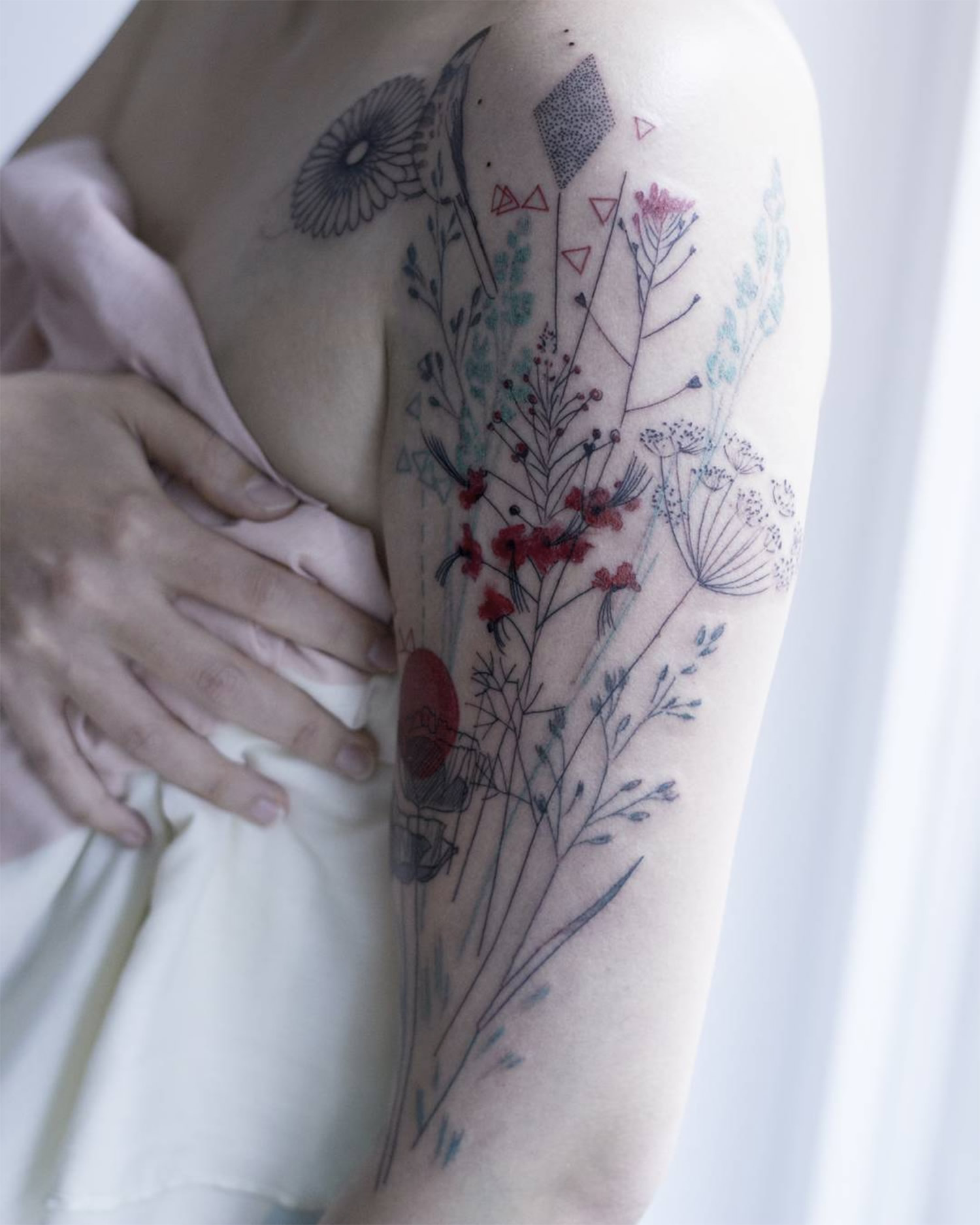 flower tattoo on arm, nature