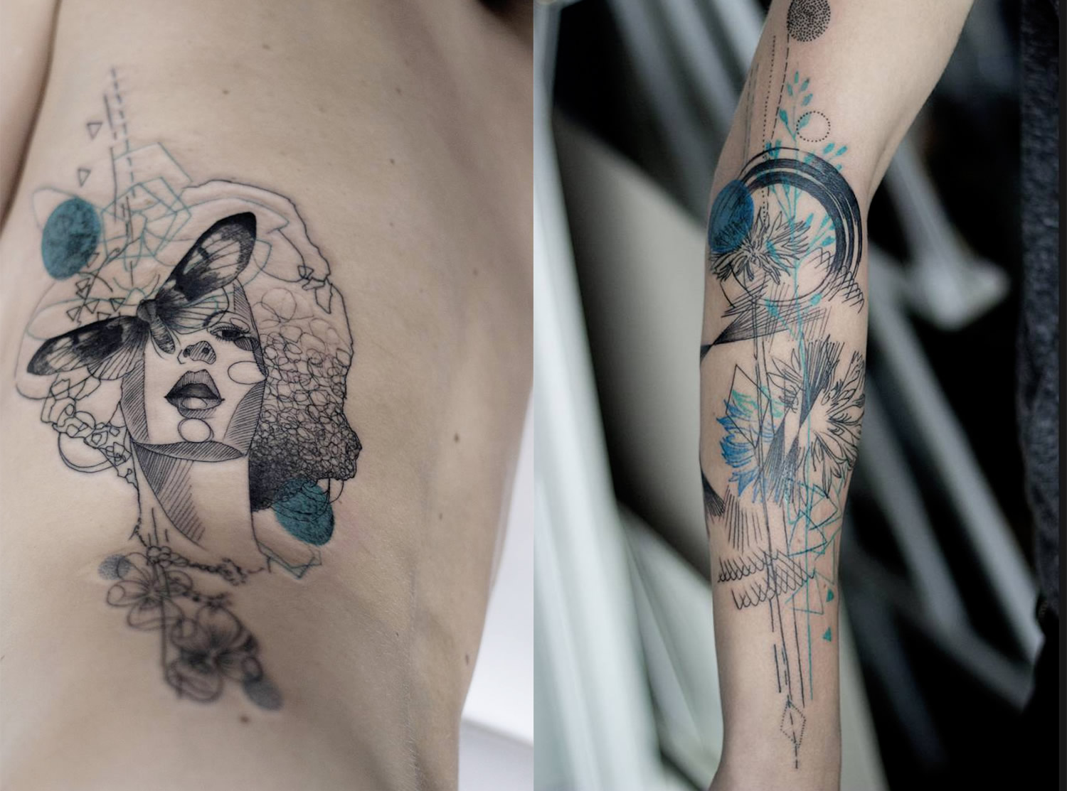 portrait and nature tattoos