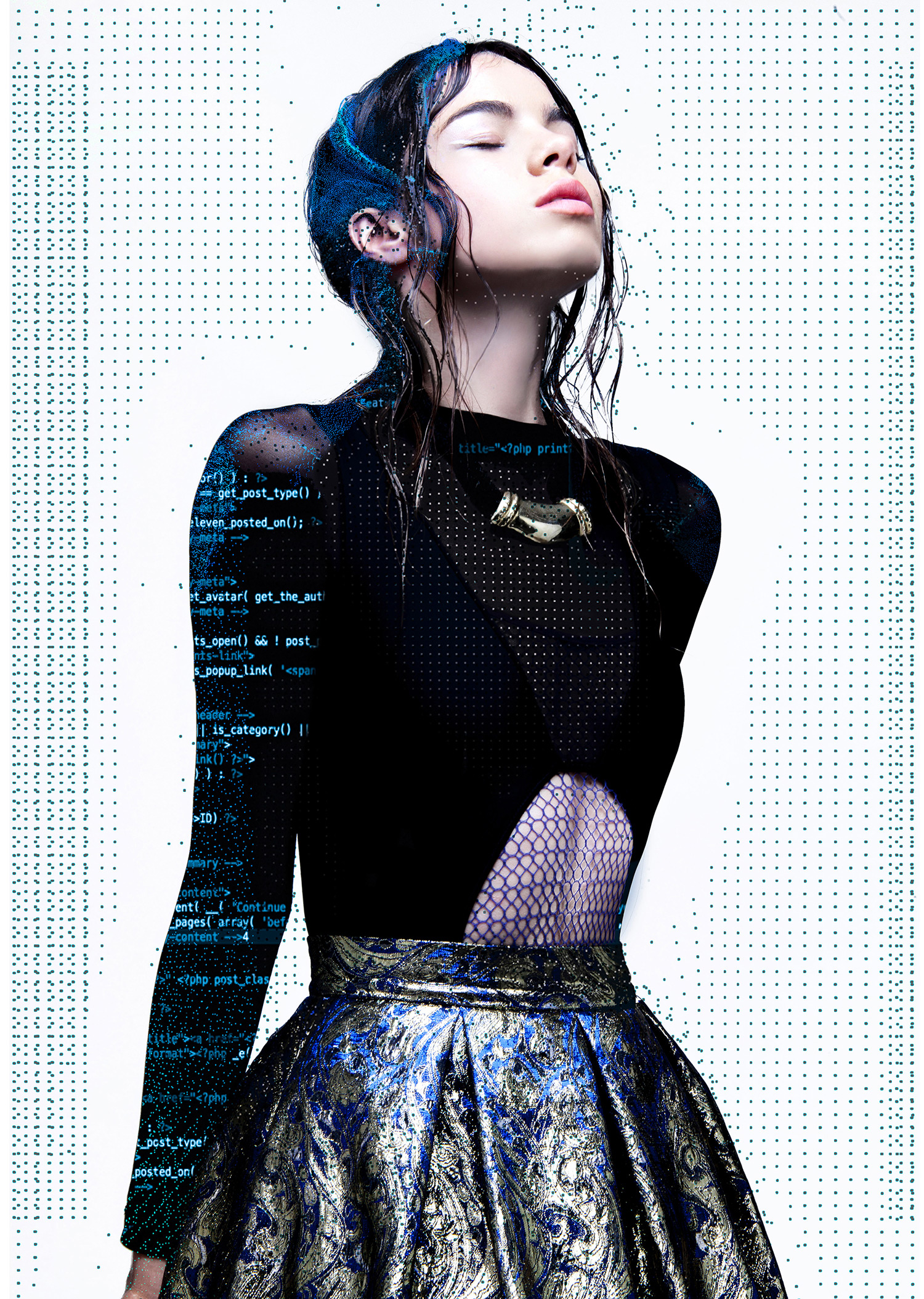 Antonella Arismendi - fashion portrait with glitch art