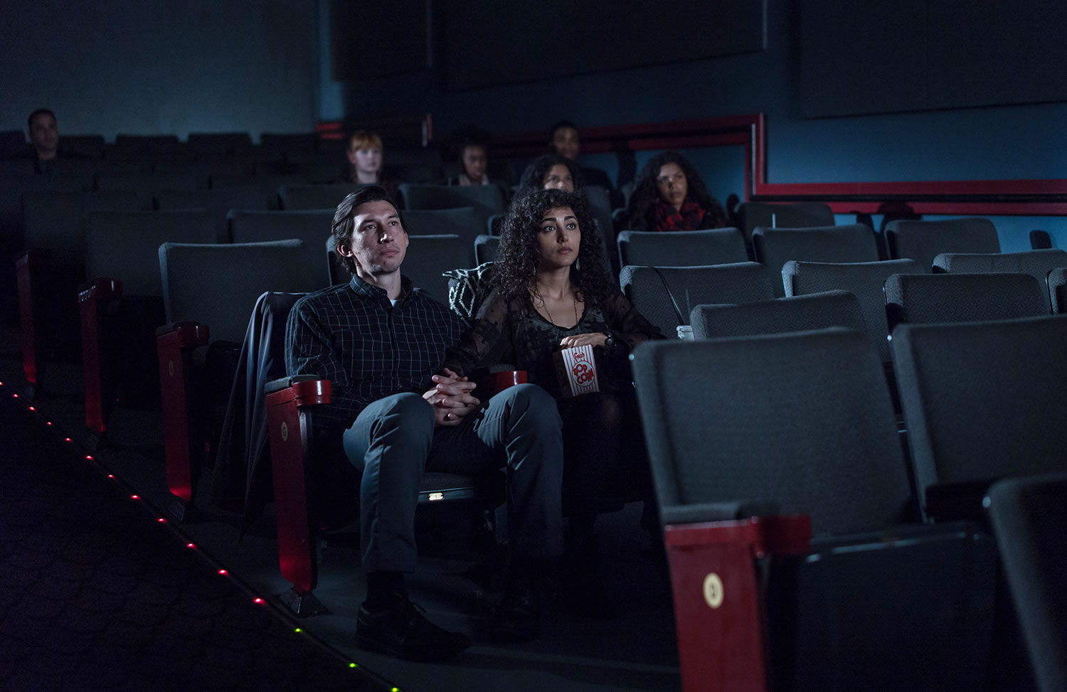 couple sitting in movie theather, paterson movie