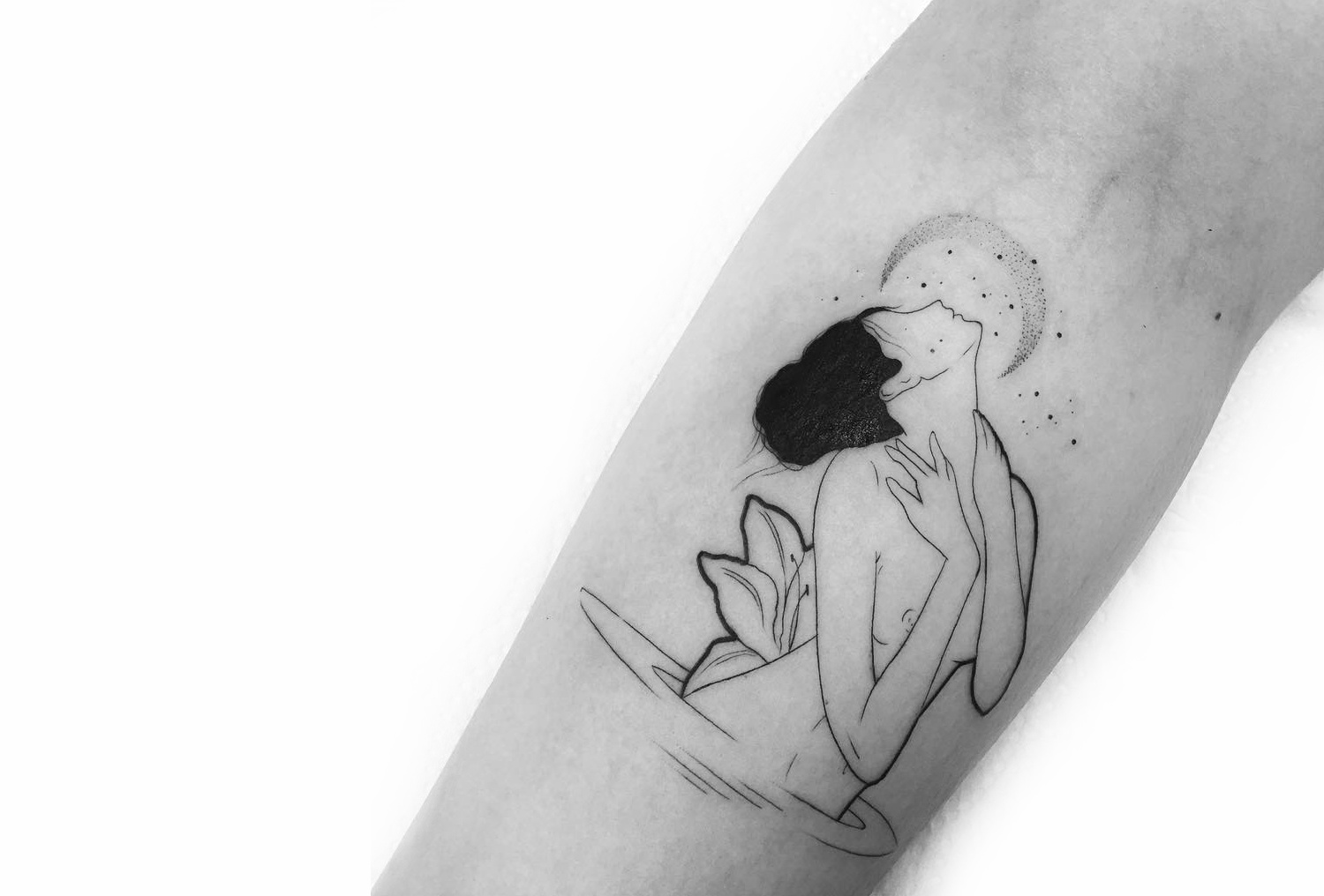 Brusimoes single needle tattoo sketch