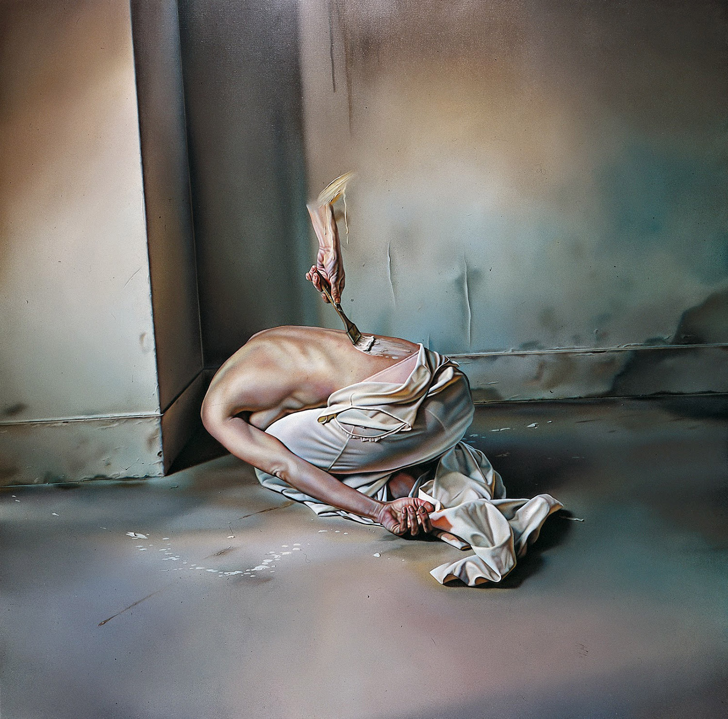 Istvan Sandorfi - painting, disembodied hand painting