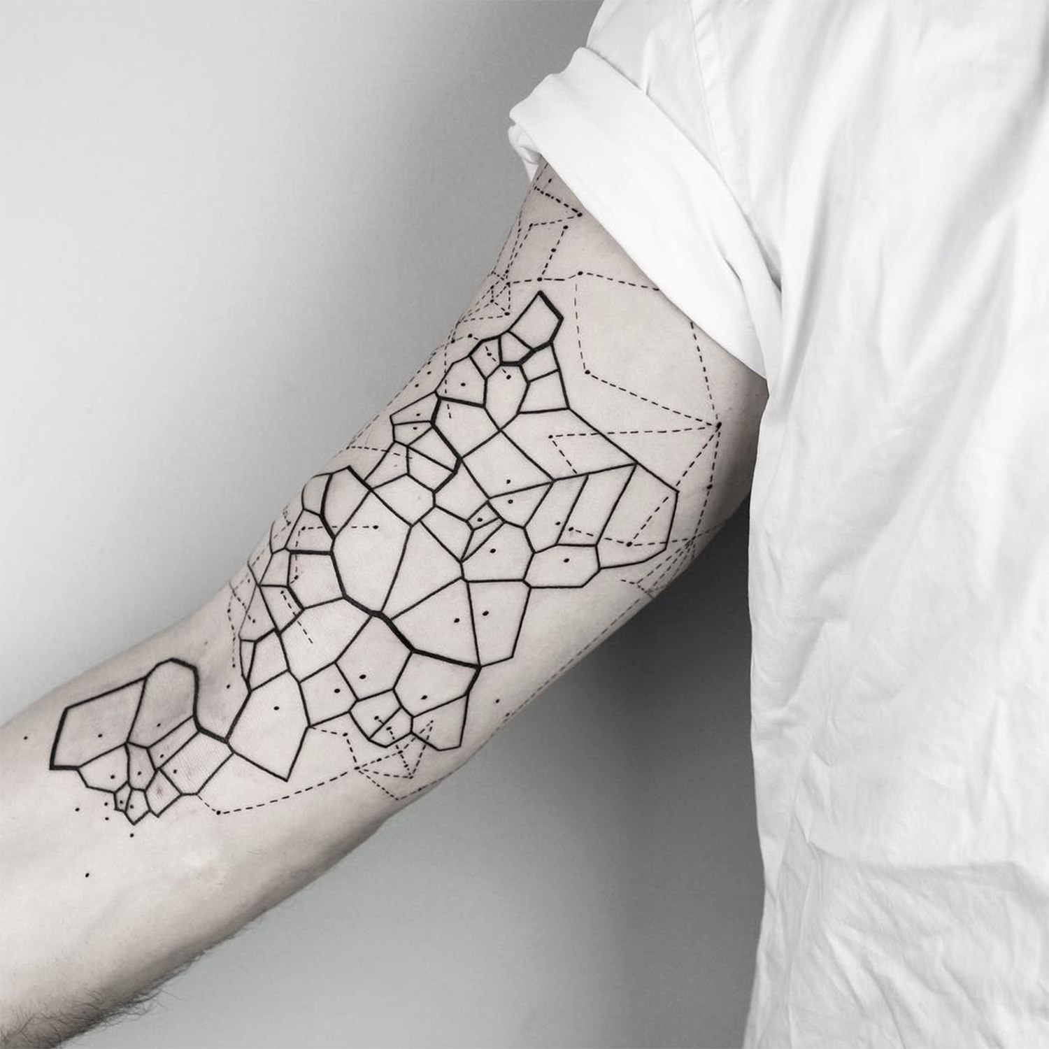 netted geometry, tattoo
