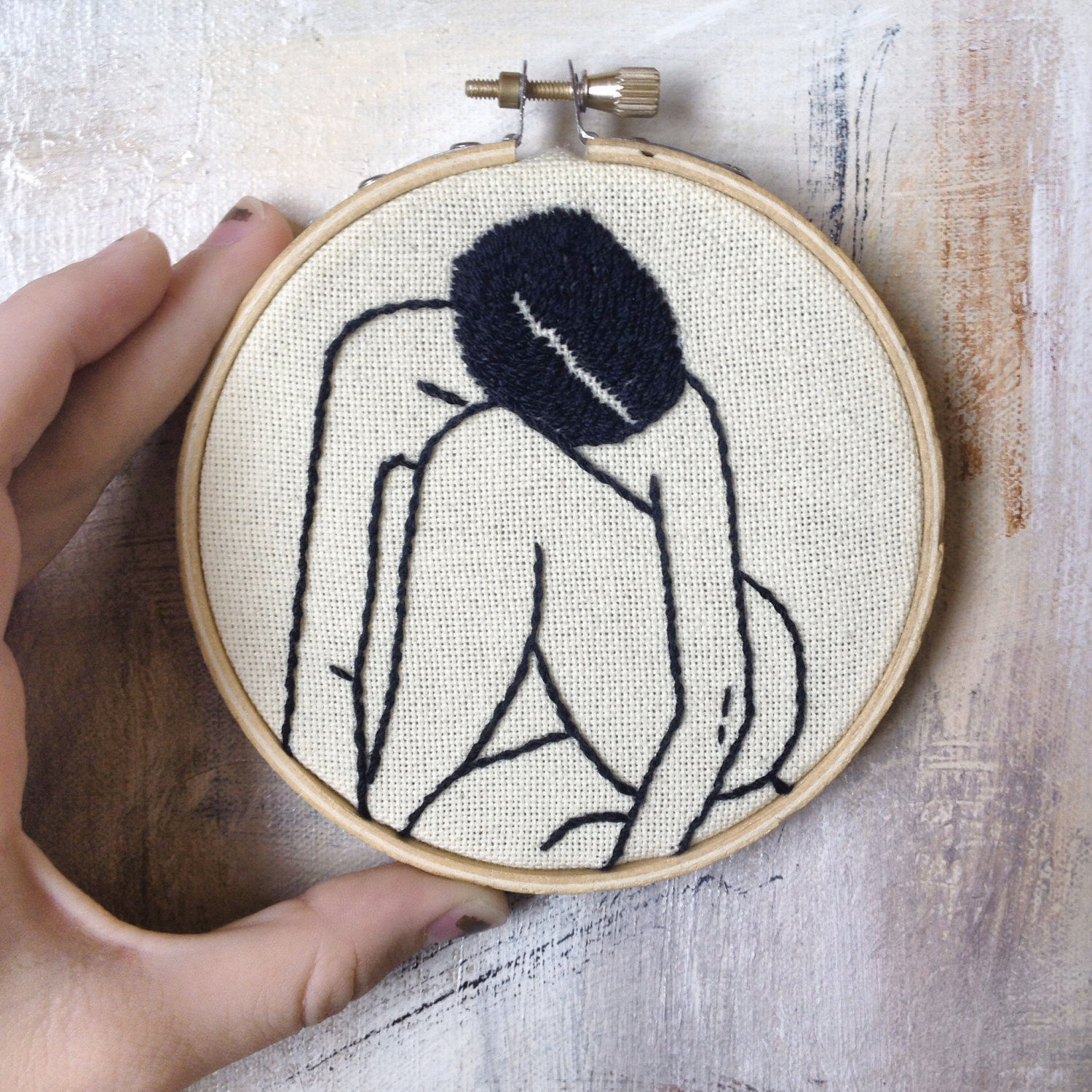nude embroidery art by lllilllstitches