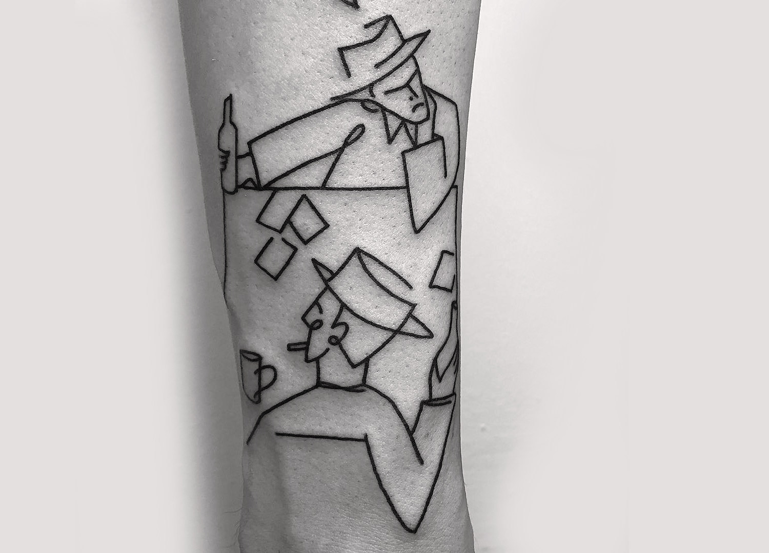 Caleb Kilby line art tattoo