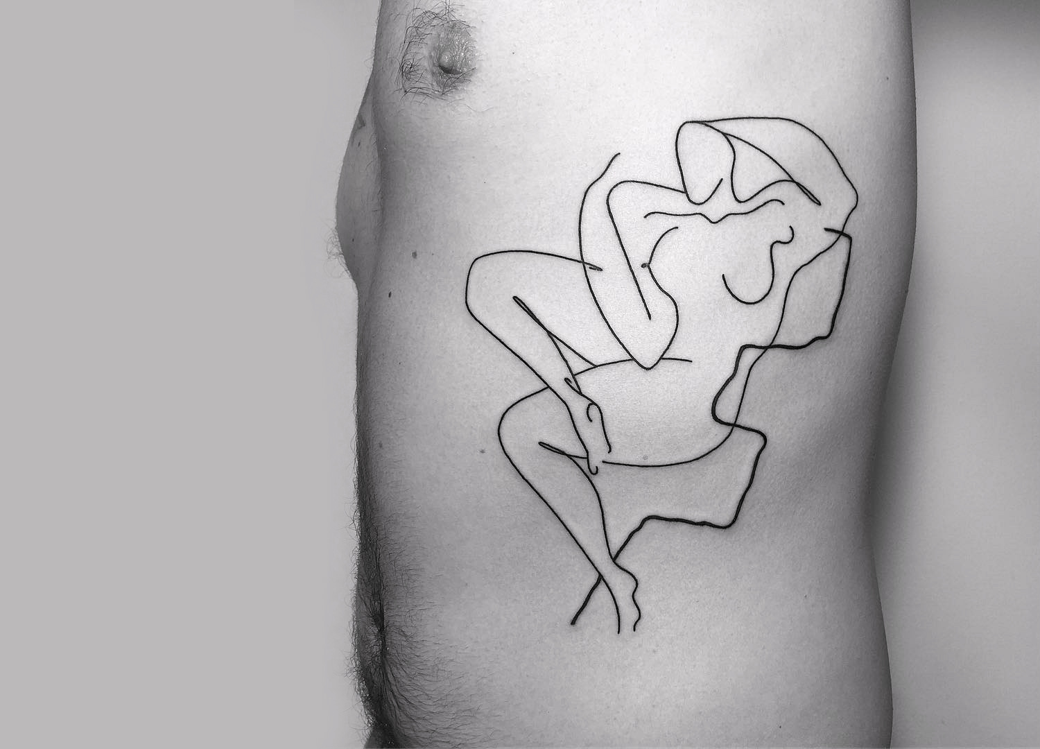 Minimal silhouette tattoo by Caleb Kilby
