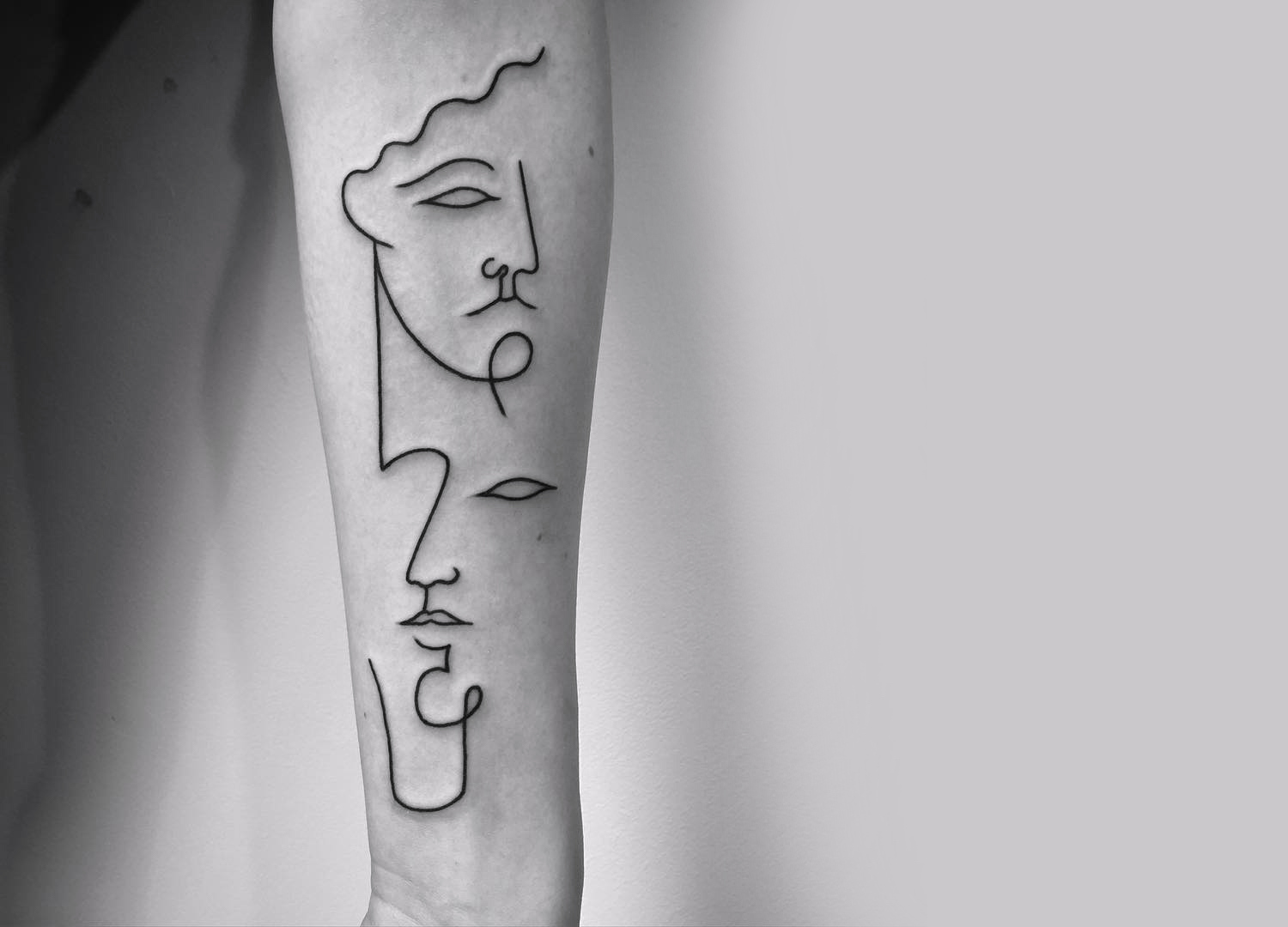 Beautiful Black and White Line Art Tattoos Inspired by Animals and Nature