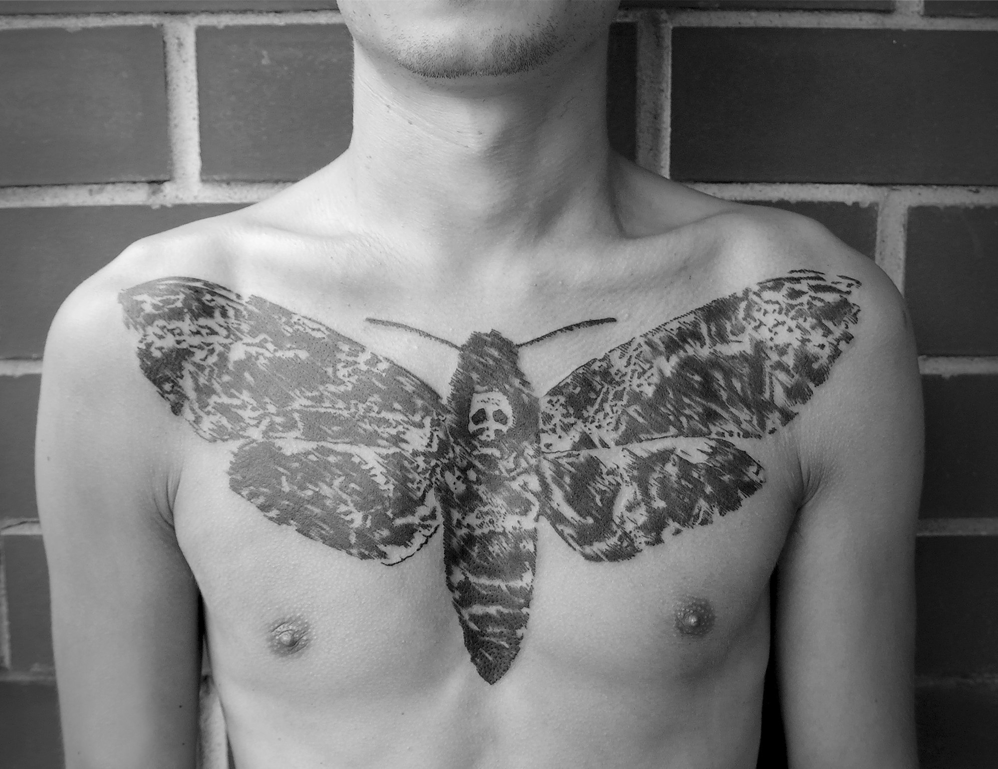 death's head hawk moth tattoo by mike amanita