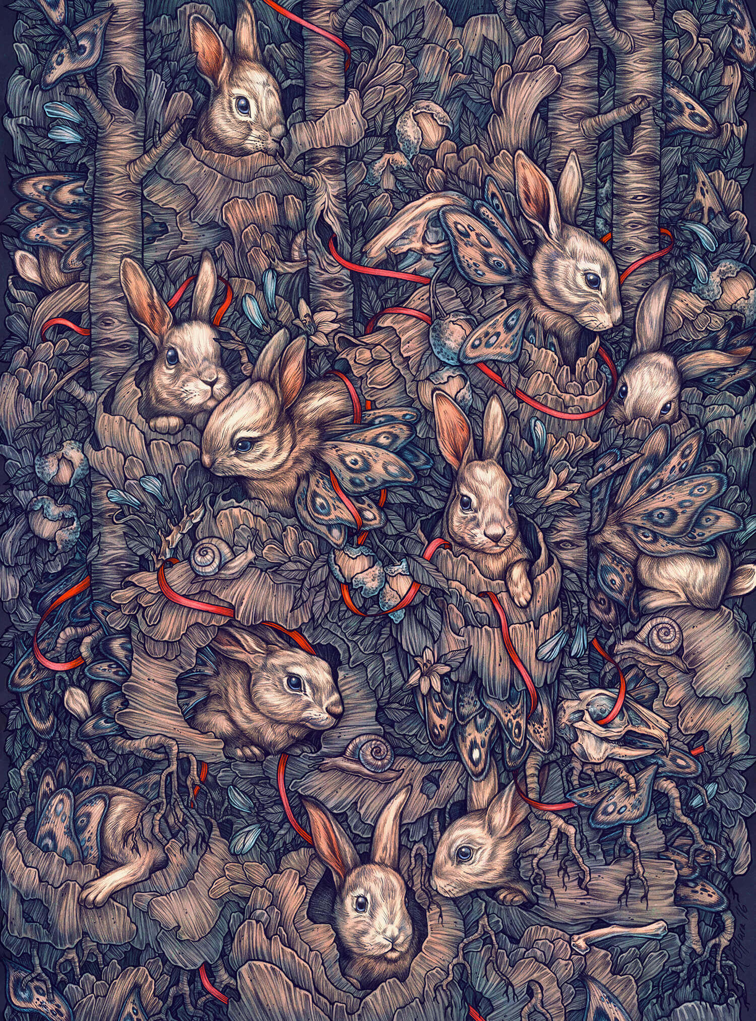 bunnies as butterflies by kate o' hara