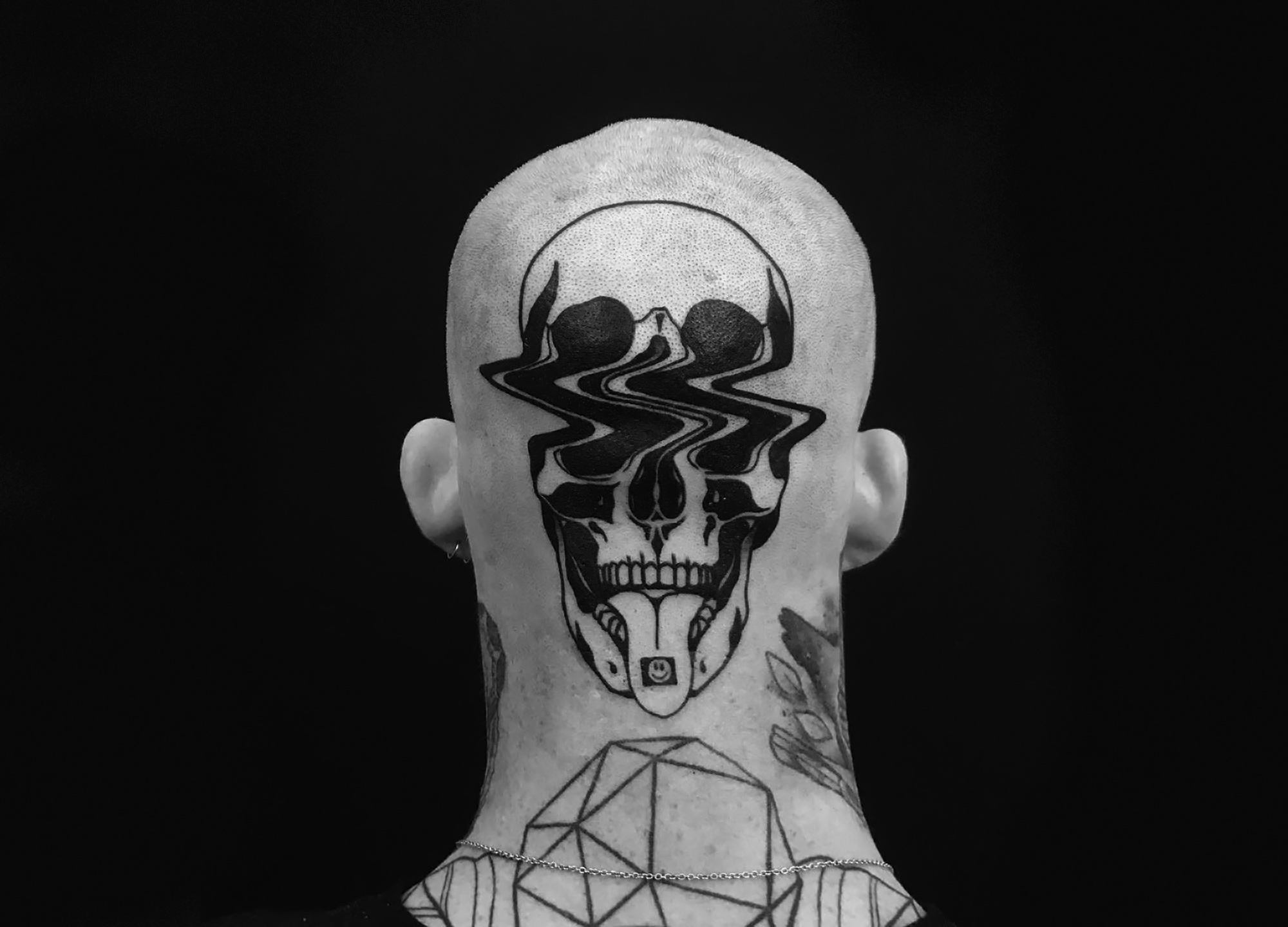 Louis Loveless tattoo glitch skull