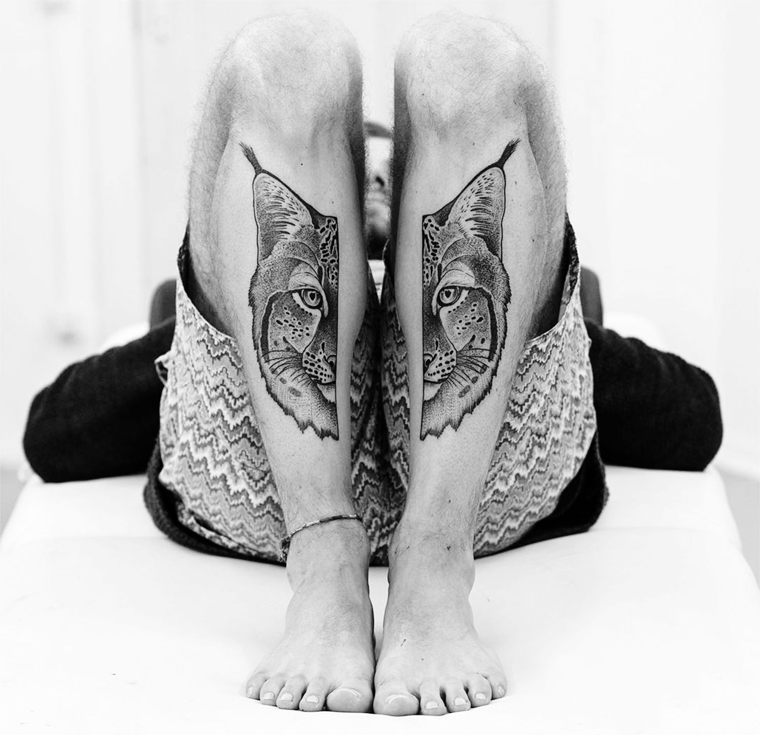 linx tattoo on legs, doubleup by valentin hirsch