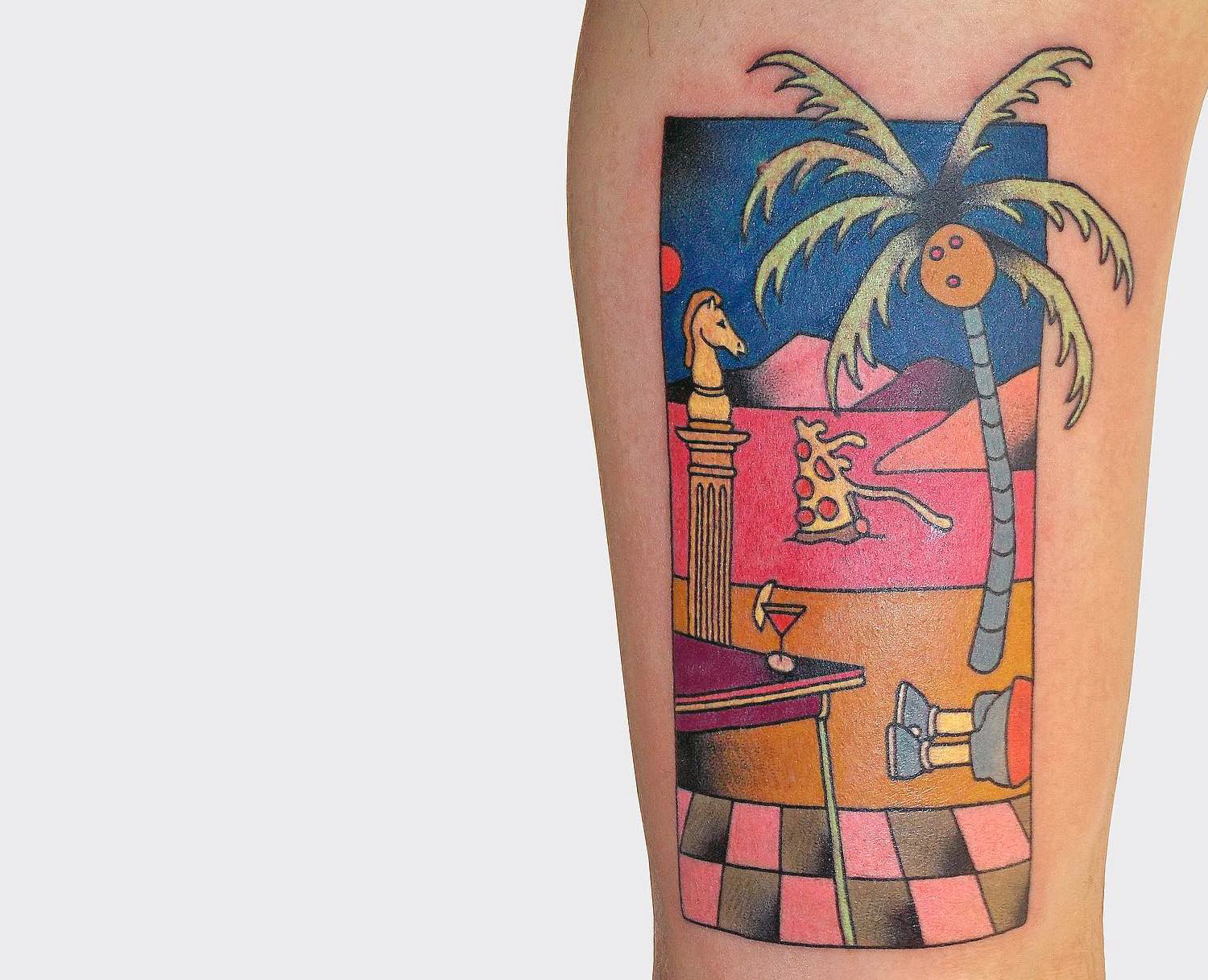 tattoo landscape of palm trees