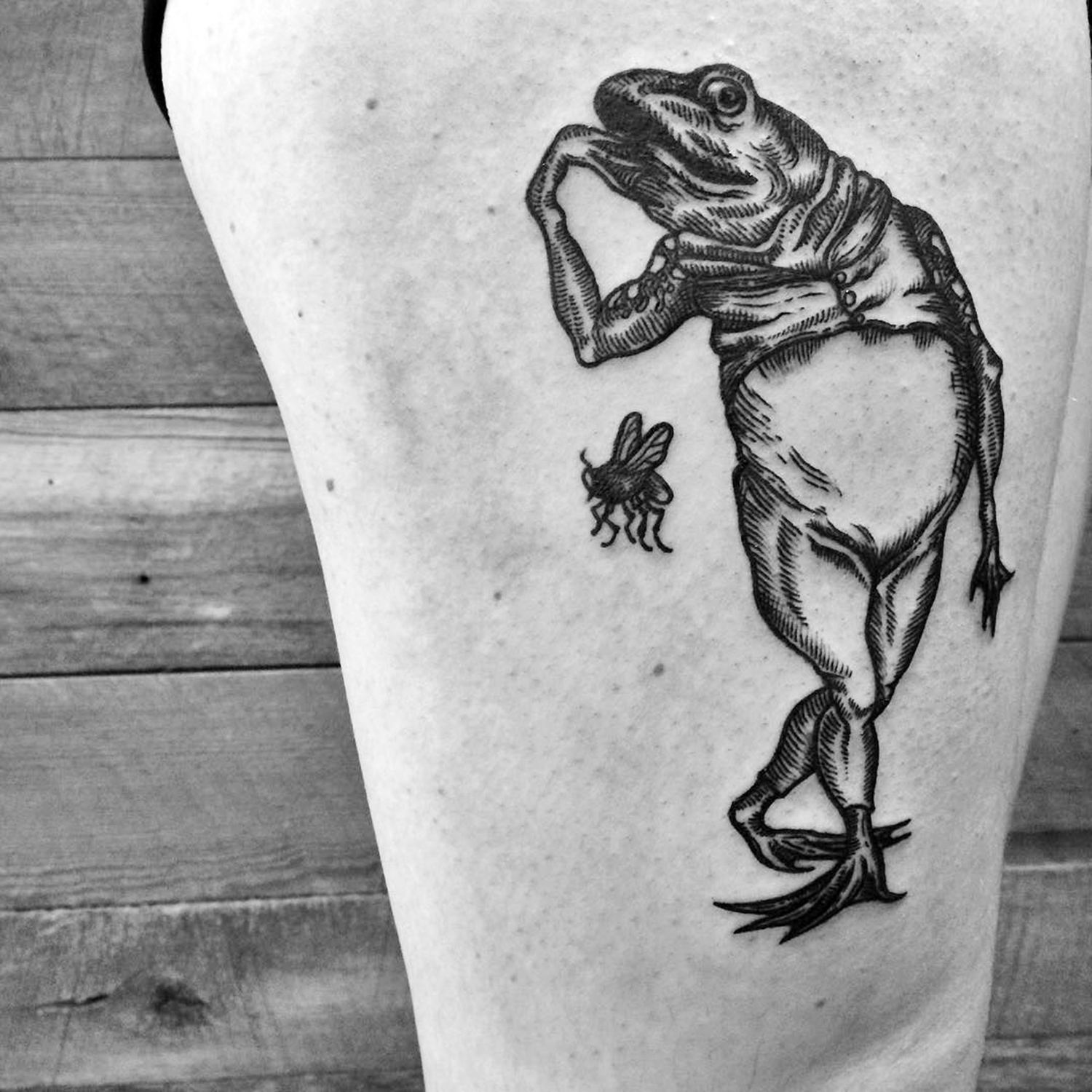Meagan Blackwood, tattoo - frog 2