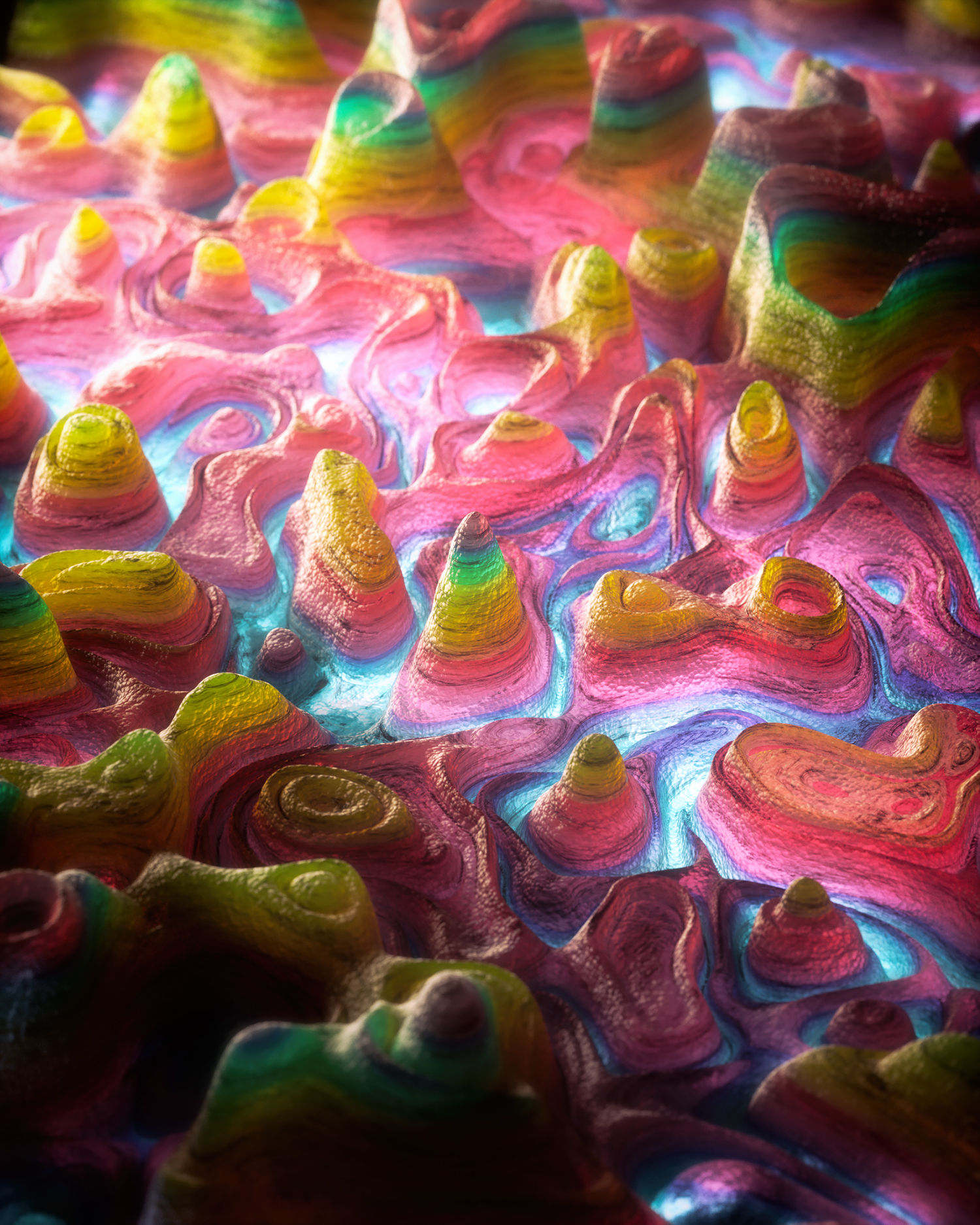 lullaby, colored candy, 3d art